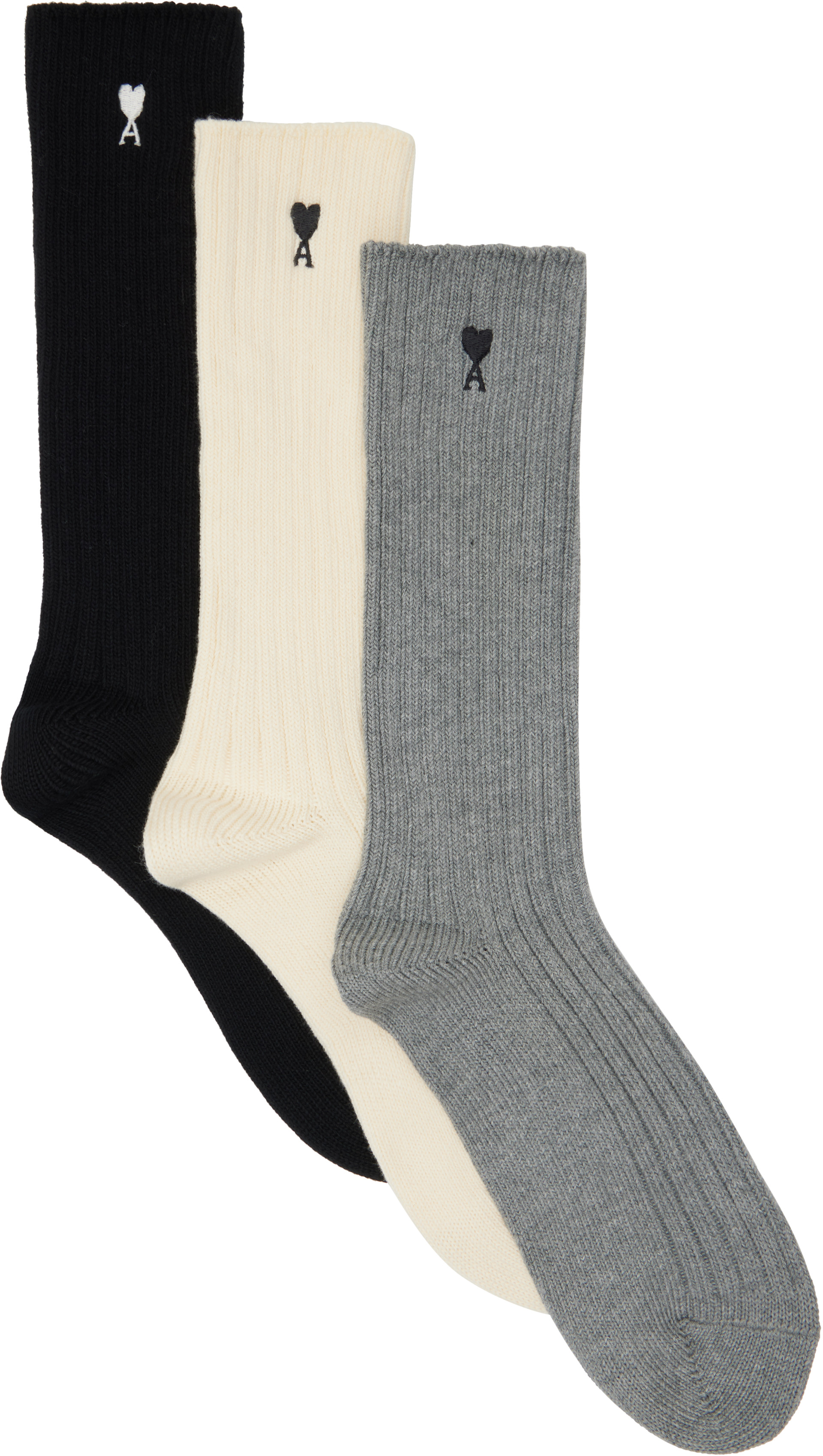 新品未使用　正規品　アミパリス　3足セット　ソックス 白 新品未使用 正規品 アミパリス 3足セット ソックス 白 AMI PARIS アミ