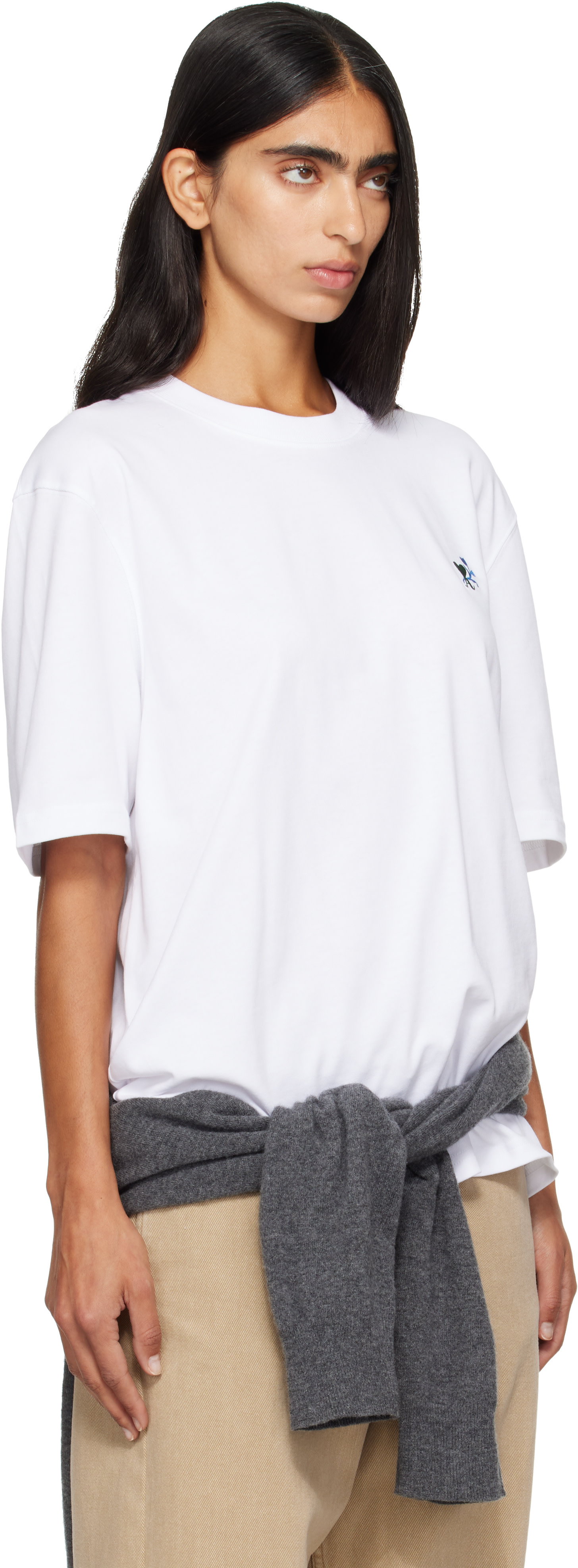 AMI Paris: White Ami de Coeur Tulip Cotton T-shirt | SSENSE