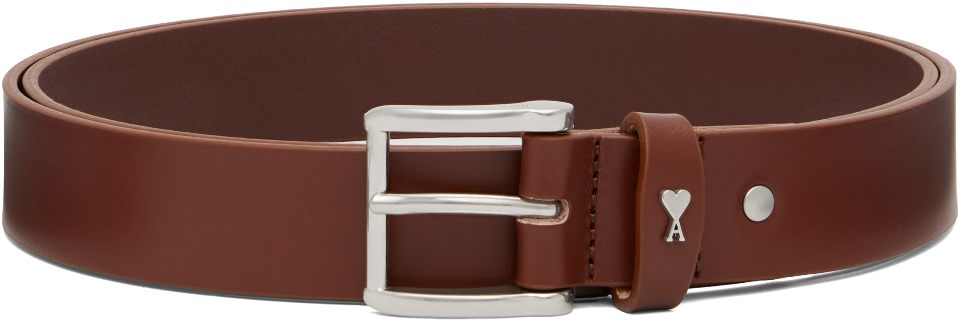 AMI Paris: Brown Paris Paris 30mm Belt | SSENSE