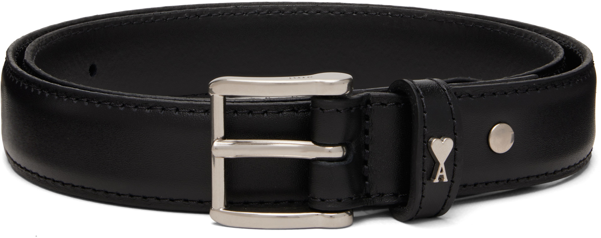 Ami Paris Thin Belt 20 Mm シンプルベルト AMI Paris: ブラック Paris Paris カウハイド レザーベルト | SSENSE 日本
