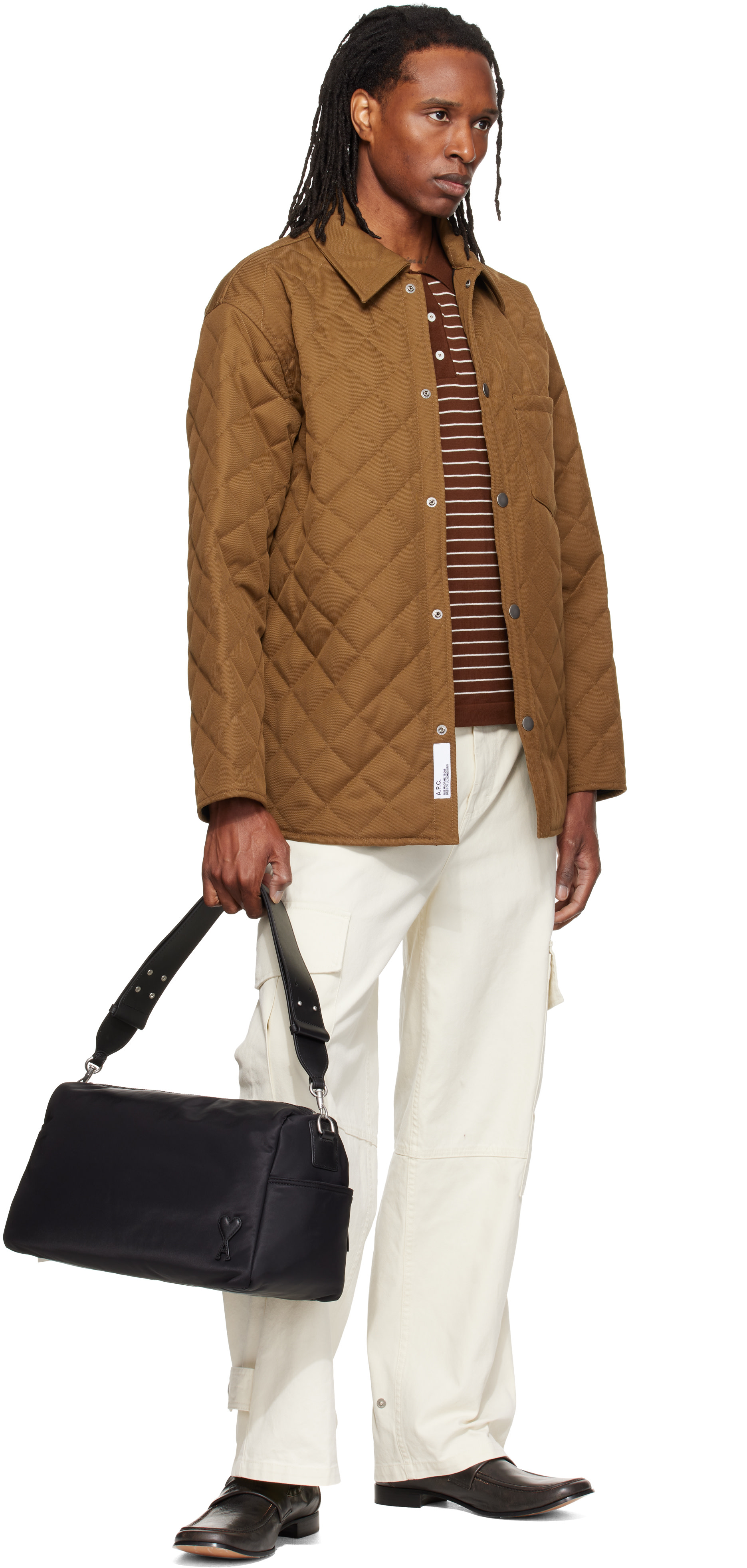 AMI Paris: ブラック ラージ Nylon Marcel バッグ | SSENSE 日本