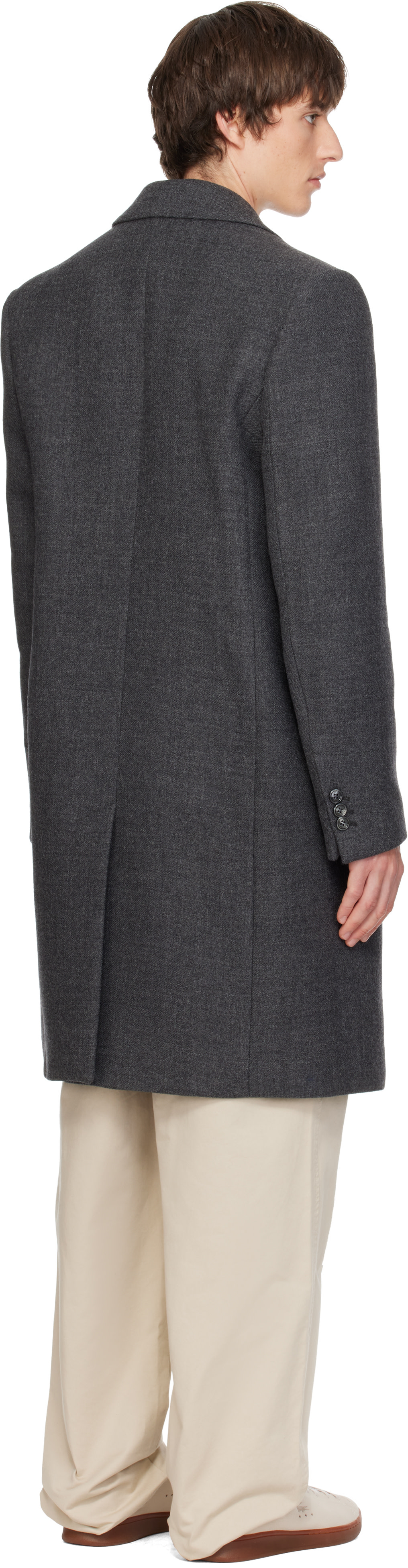 AMI Paris - Gray Double Breasted Wool Coat