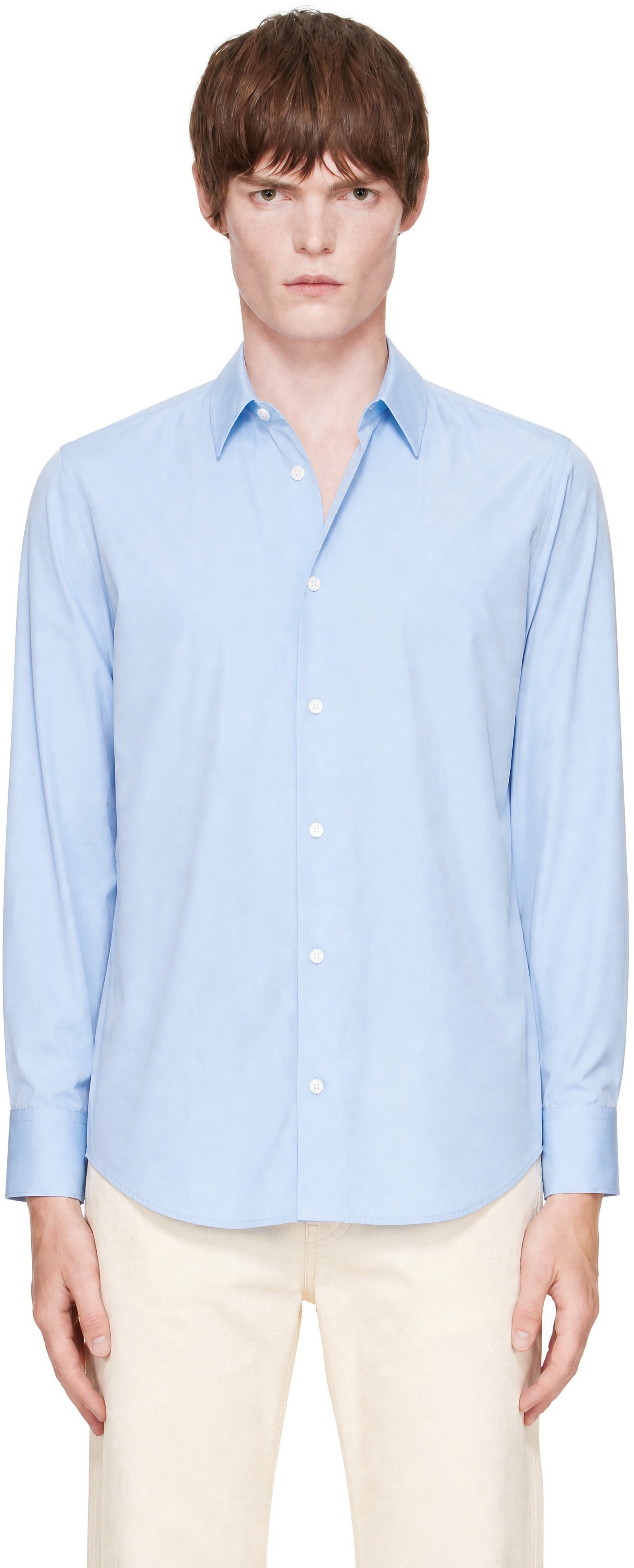 AMI Paris: Blue Cotton Ami de Coeur Shirt | SSENSE