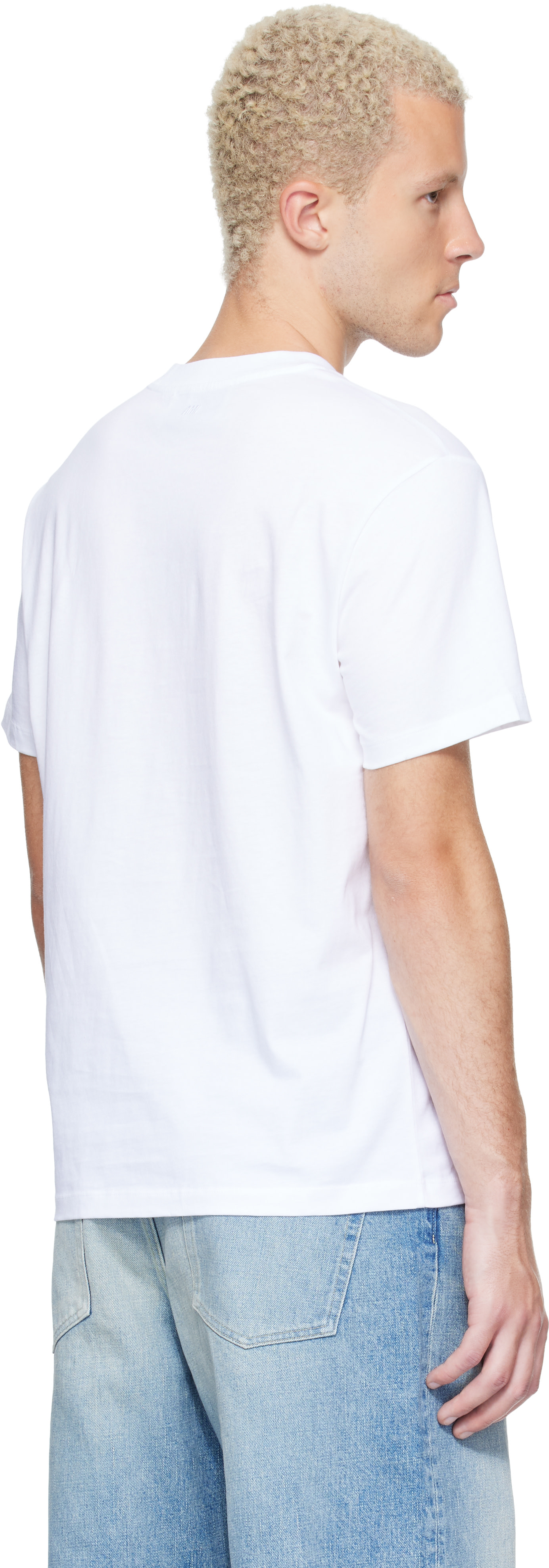 AMI Paris: ホワイト Ami de Coeur コットン Tシャツ | SSENSE 日本