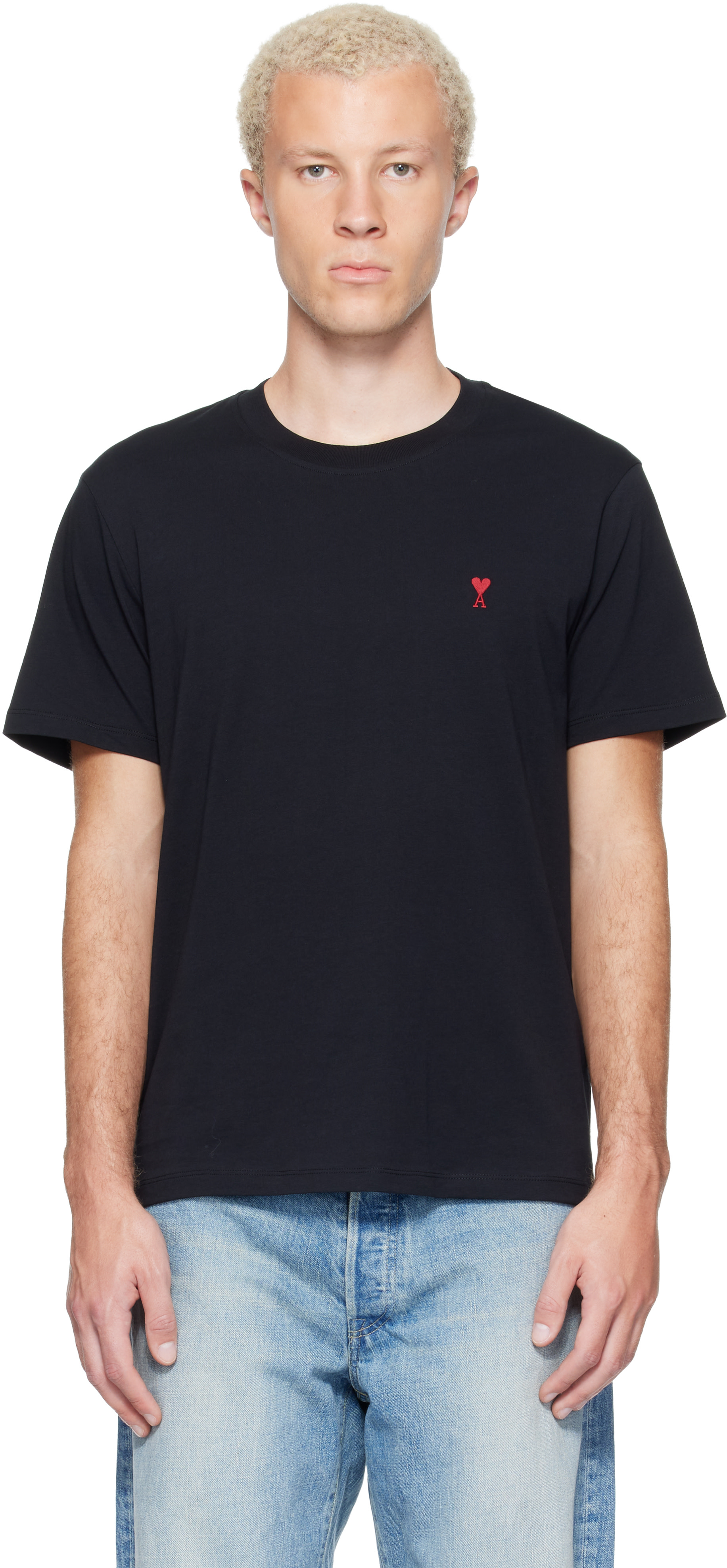 ami Tシャツ Mサイズ AMI Paris: Black Cotton Ami de Coeur T-shirt | SSENSE