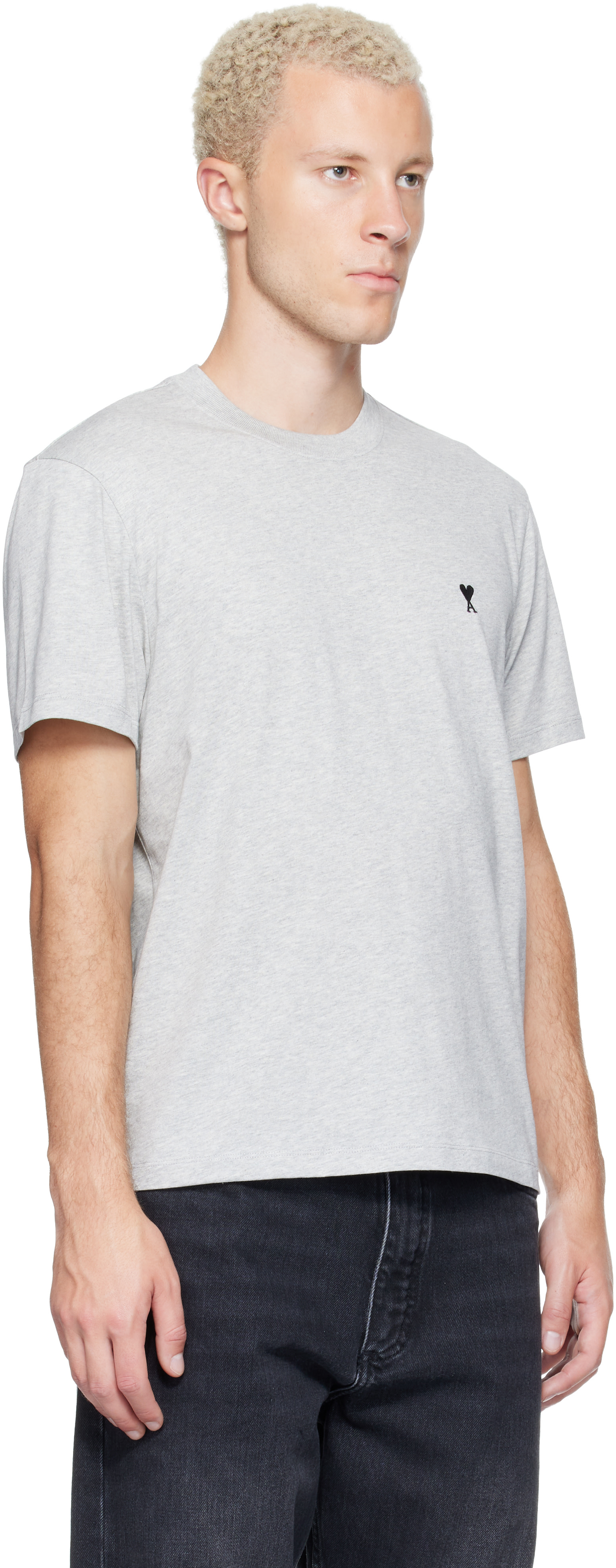 ami paris 半袖 Tシャツ グレー AMI Paris: グレー Ami de Coeur コットン Tシャツ | SSENSE 日本