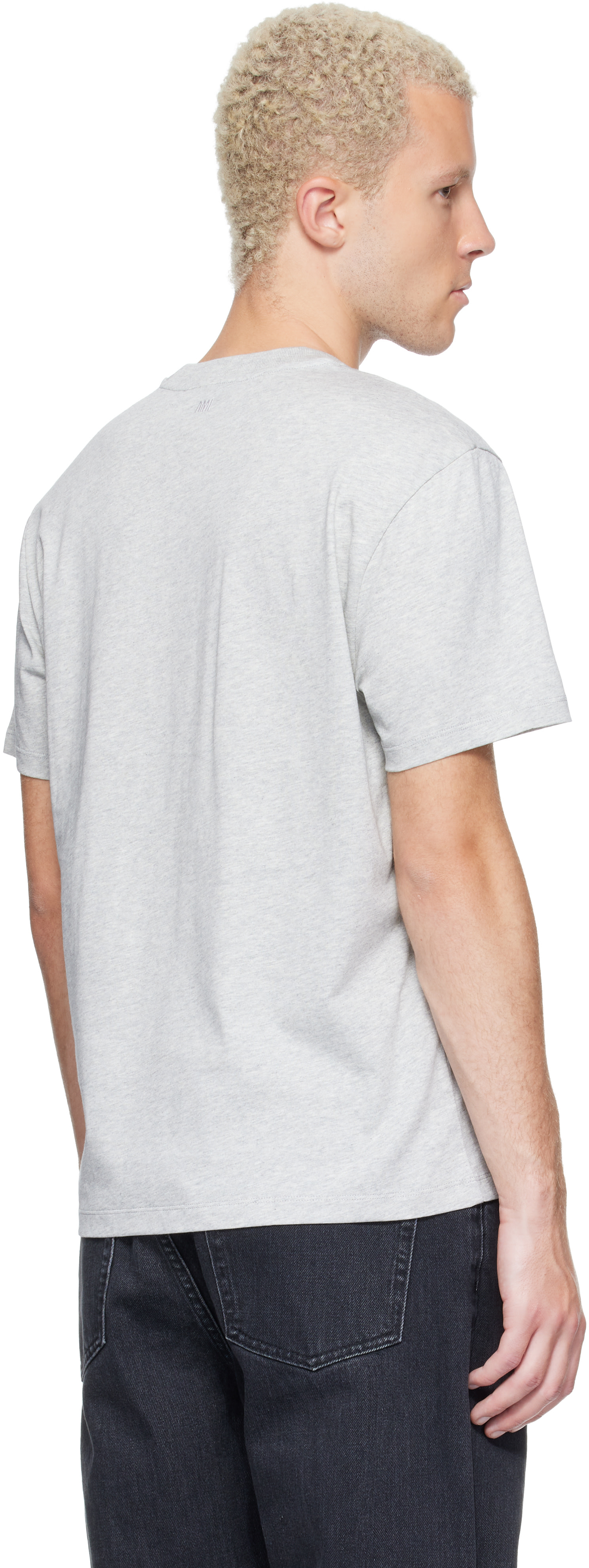 AMI Paris: グレー Ami de Coeur コットン Tシャツ | SSENSE 日本