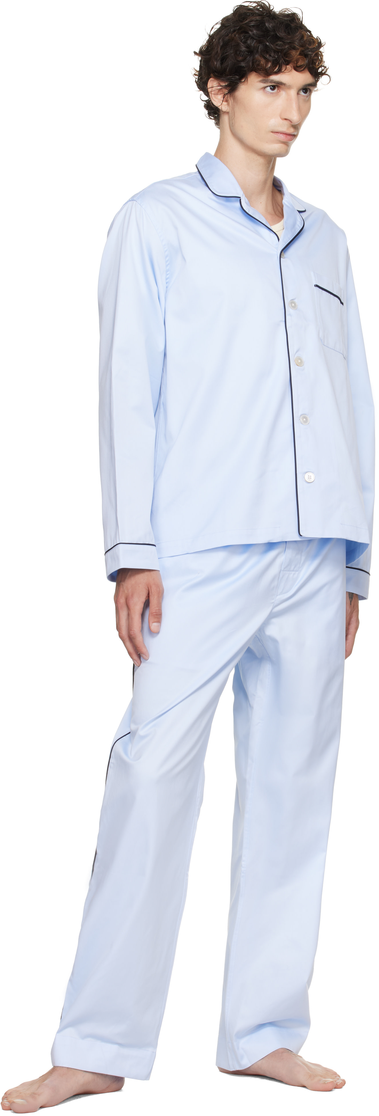 Tekla - Blue Sateen Pyjama Pants