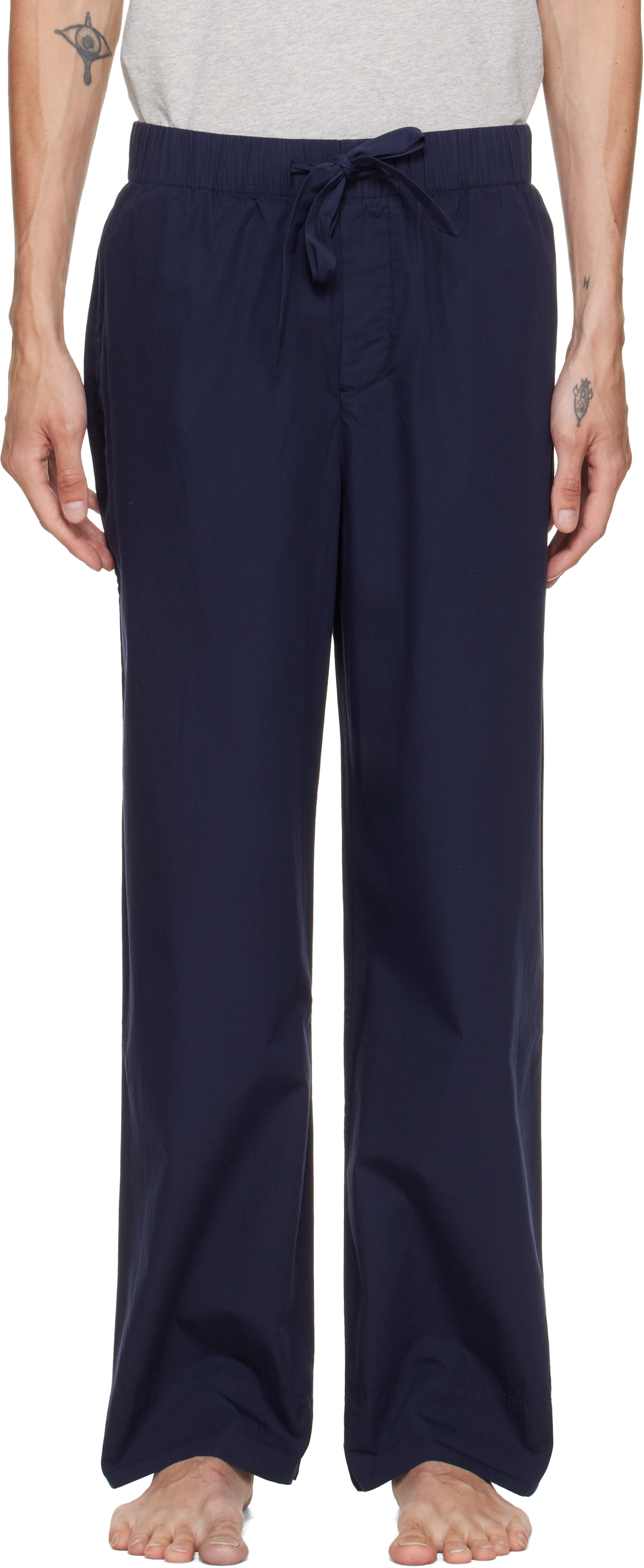 Tekla - Navy Poplin Pyjama Pants