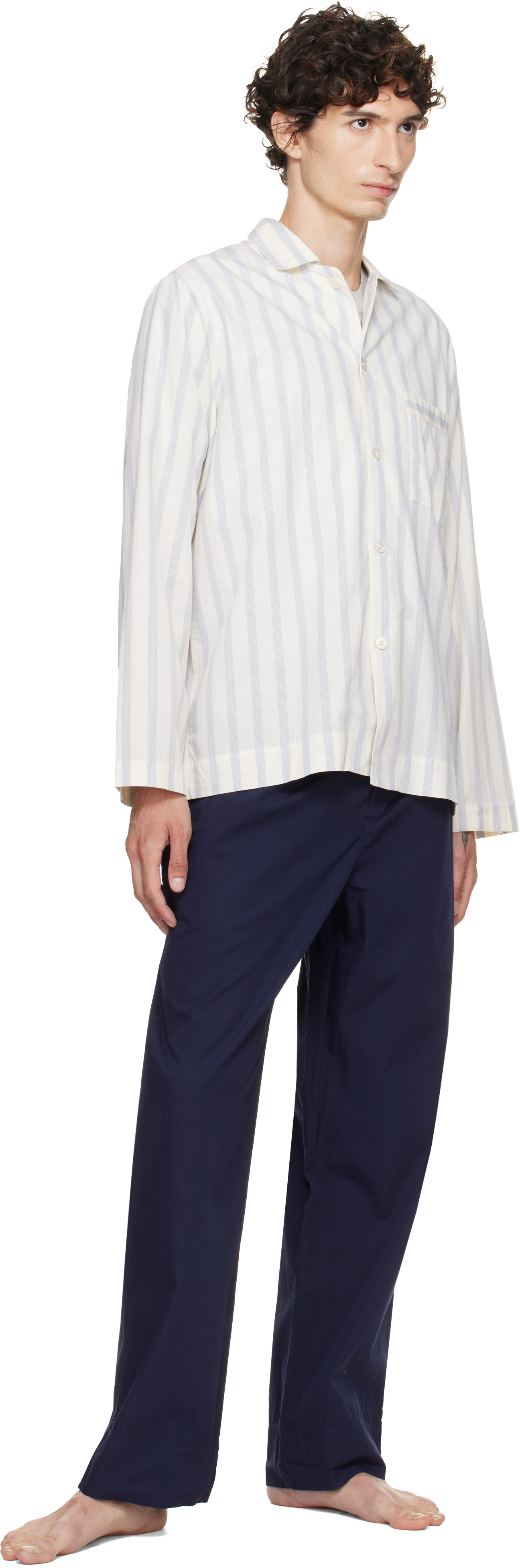 Tekla - Navy Poplin Pyjama Pants