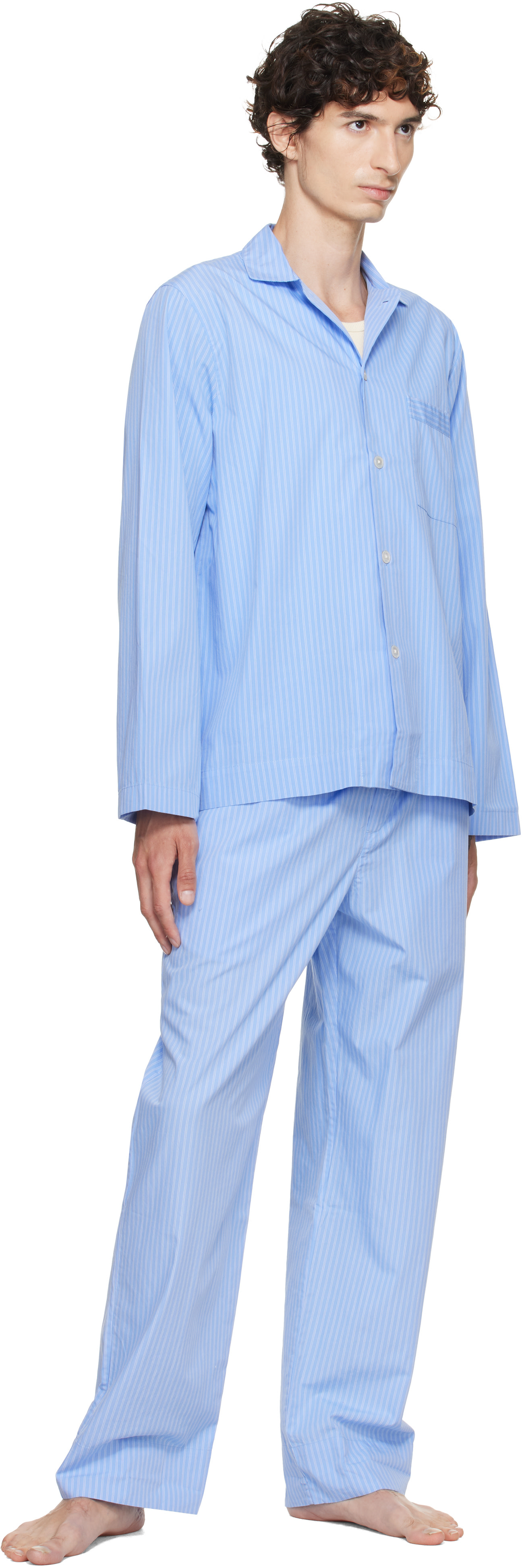 Tekla - Blue Poplin Pyjama Pants