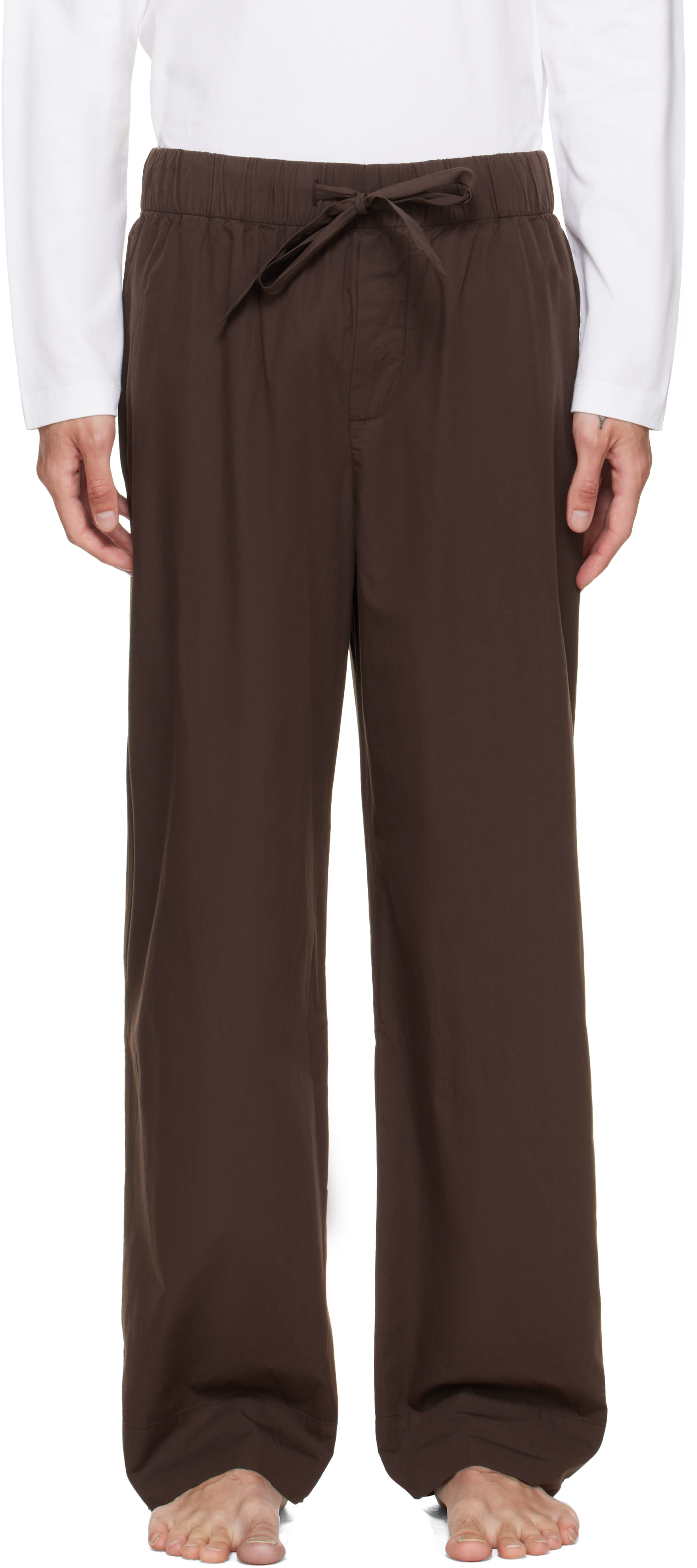 Tekla - Brown Poplin Pyjama Pants