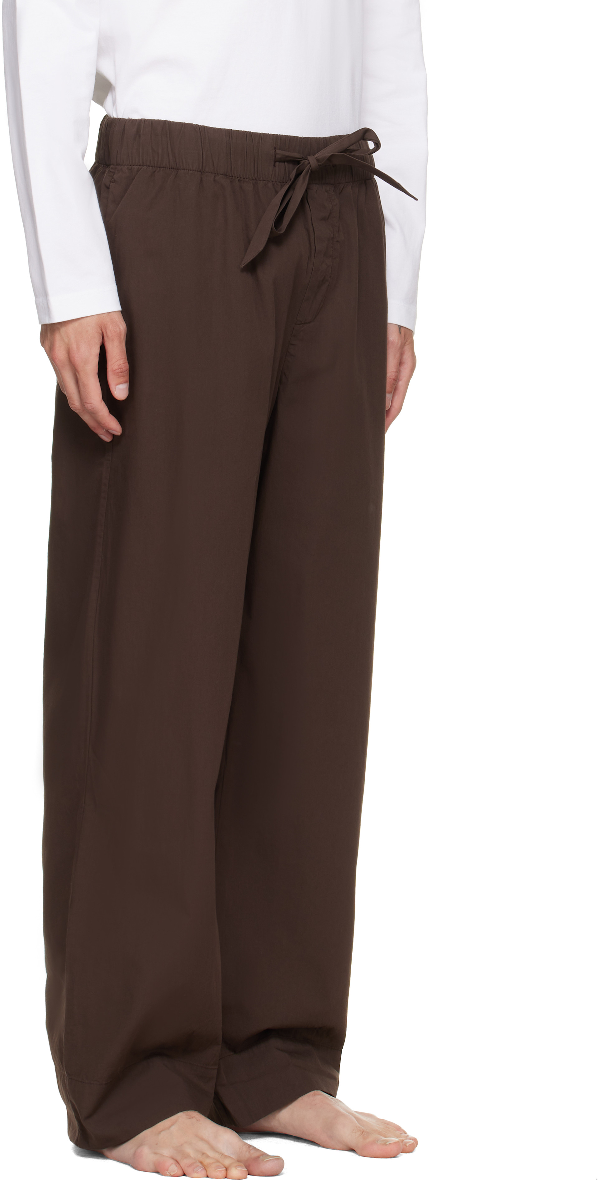 Tekla - Brown Poplin Pyjama Pants