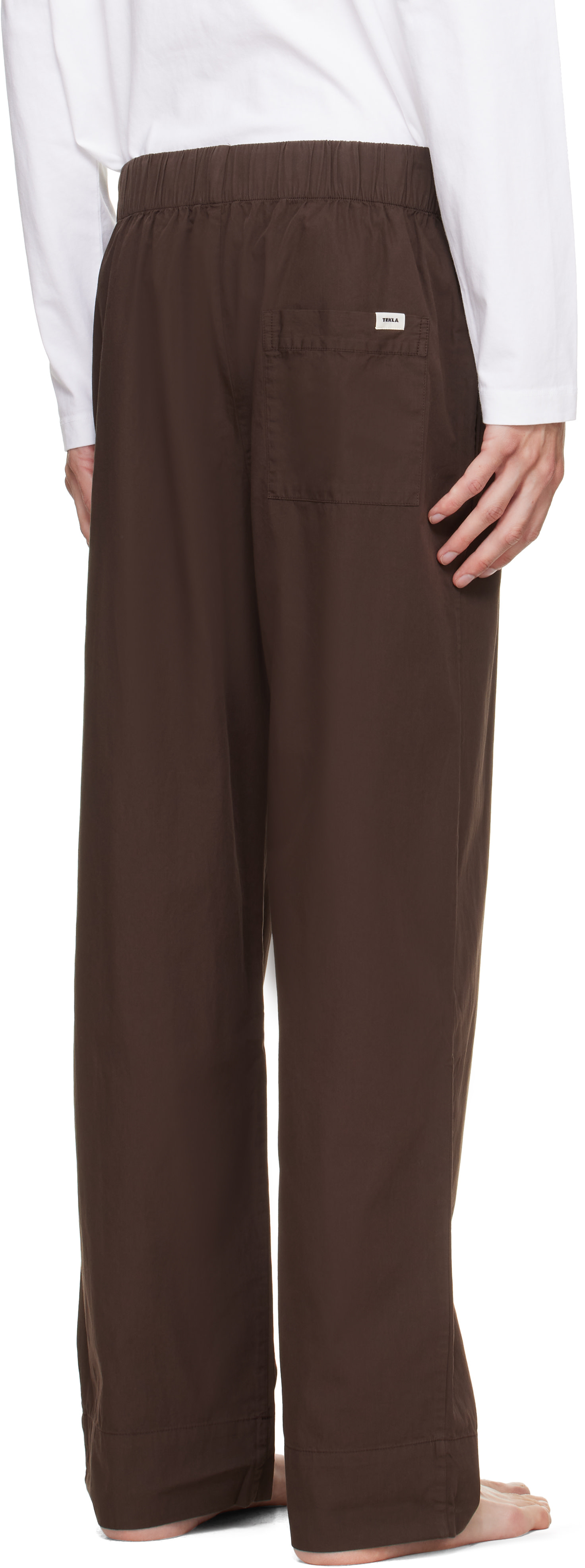 Tekla - Brown Poplin Pyjama Pants