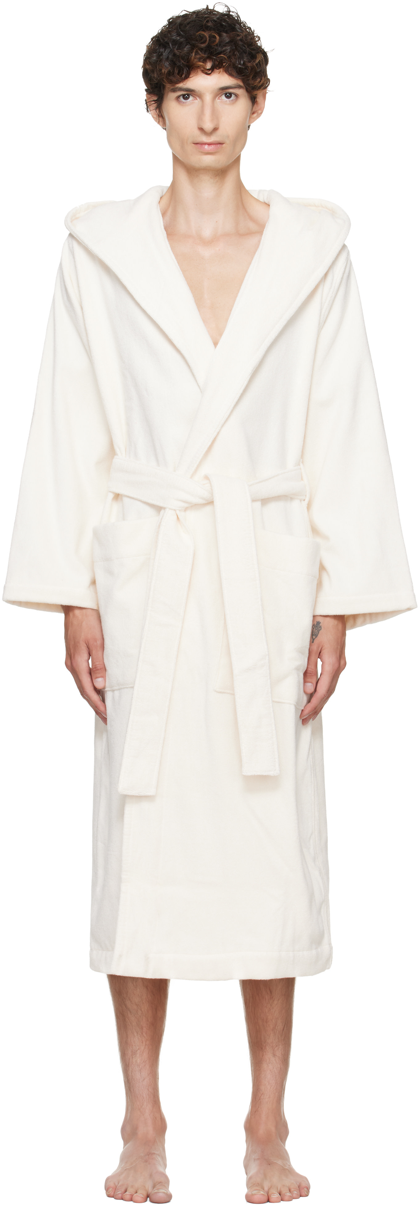Tekla - Off-White Terry Hooded Bathrobe