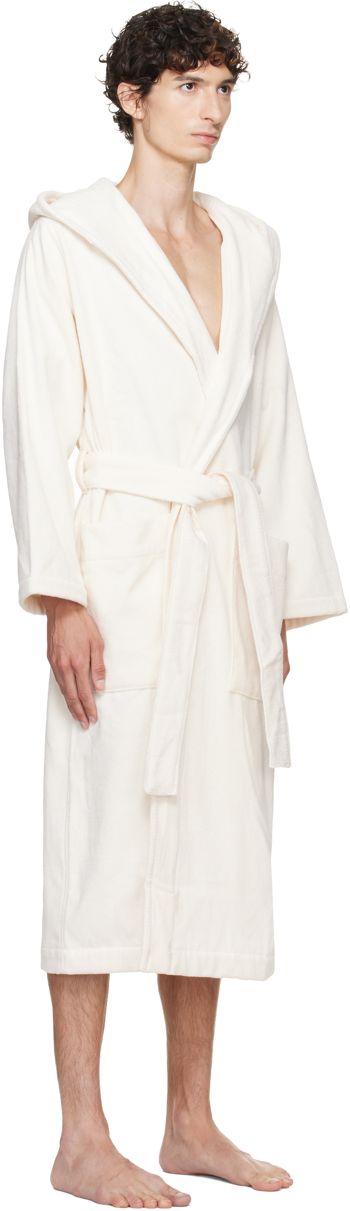 Tekla - Off-White Terry Hooded Bathrobe