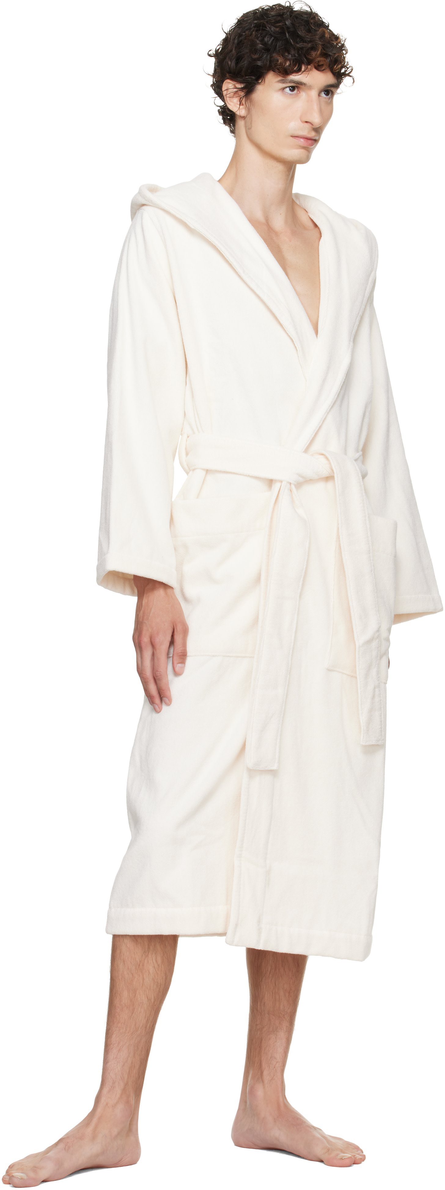 Tekla - Off-White Terry Hooded Bathrobe
