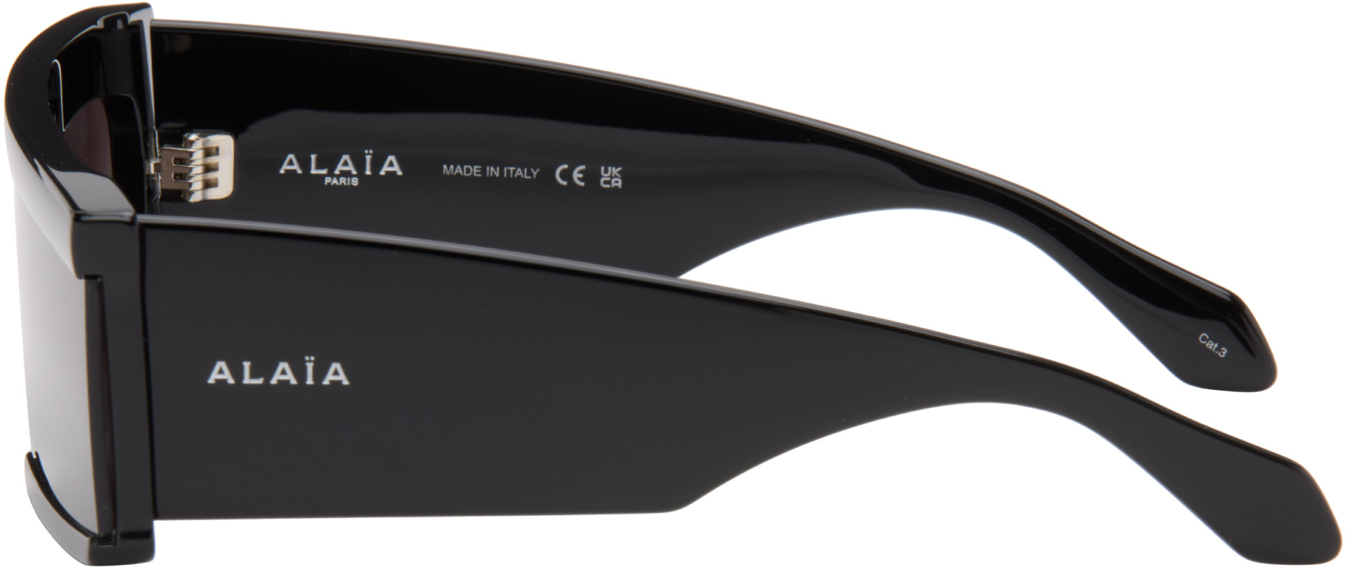 ALAÏA - Black Rectangular Mask Sunglasses