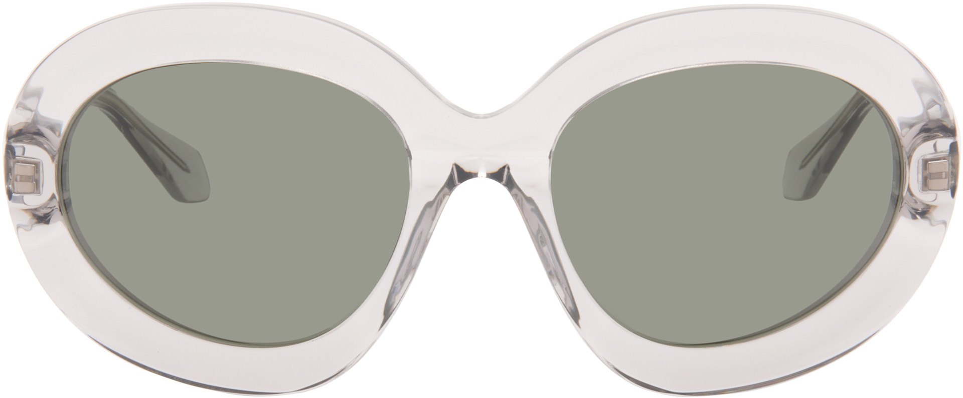 ALAÏA - Grey Round Wraparound Sunglasses