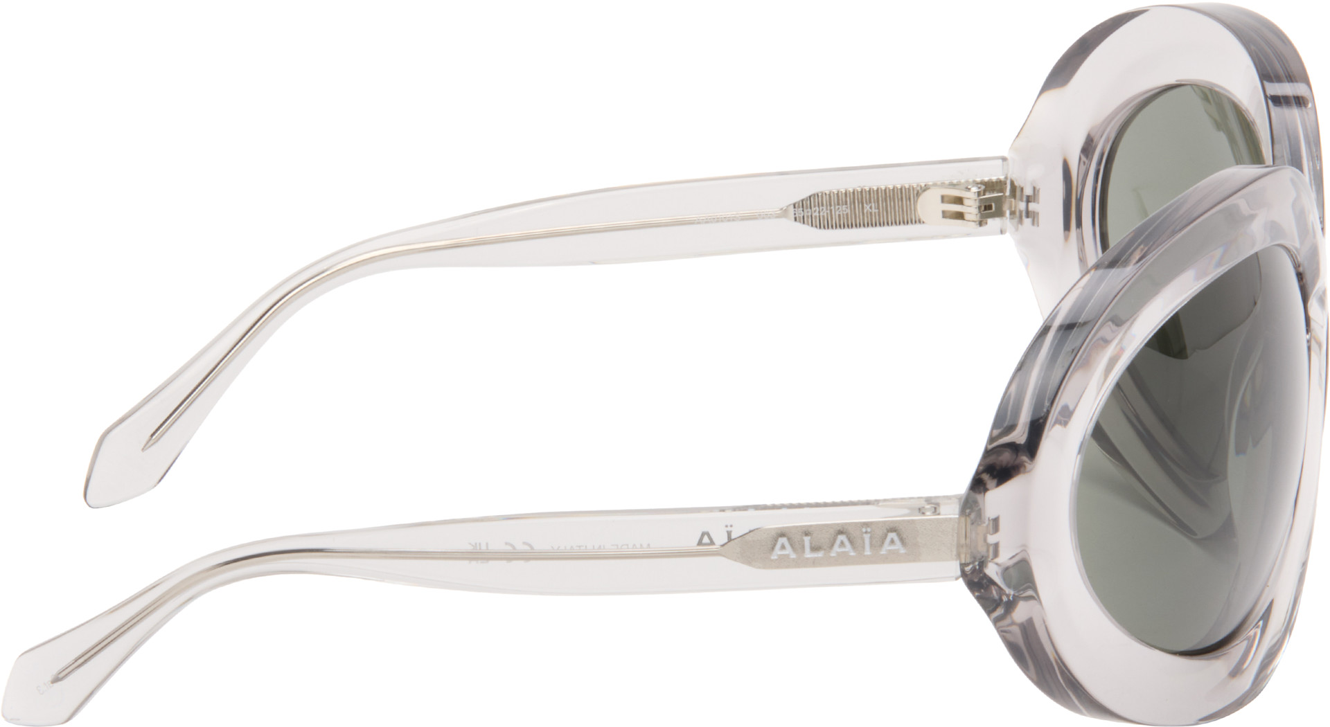 ALAÏA - Grey Round Wraparound Sunglasses