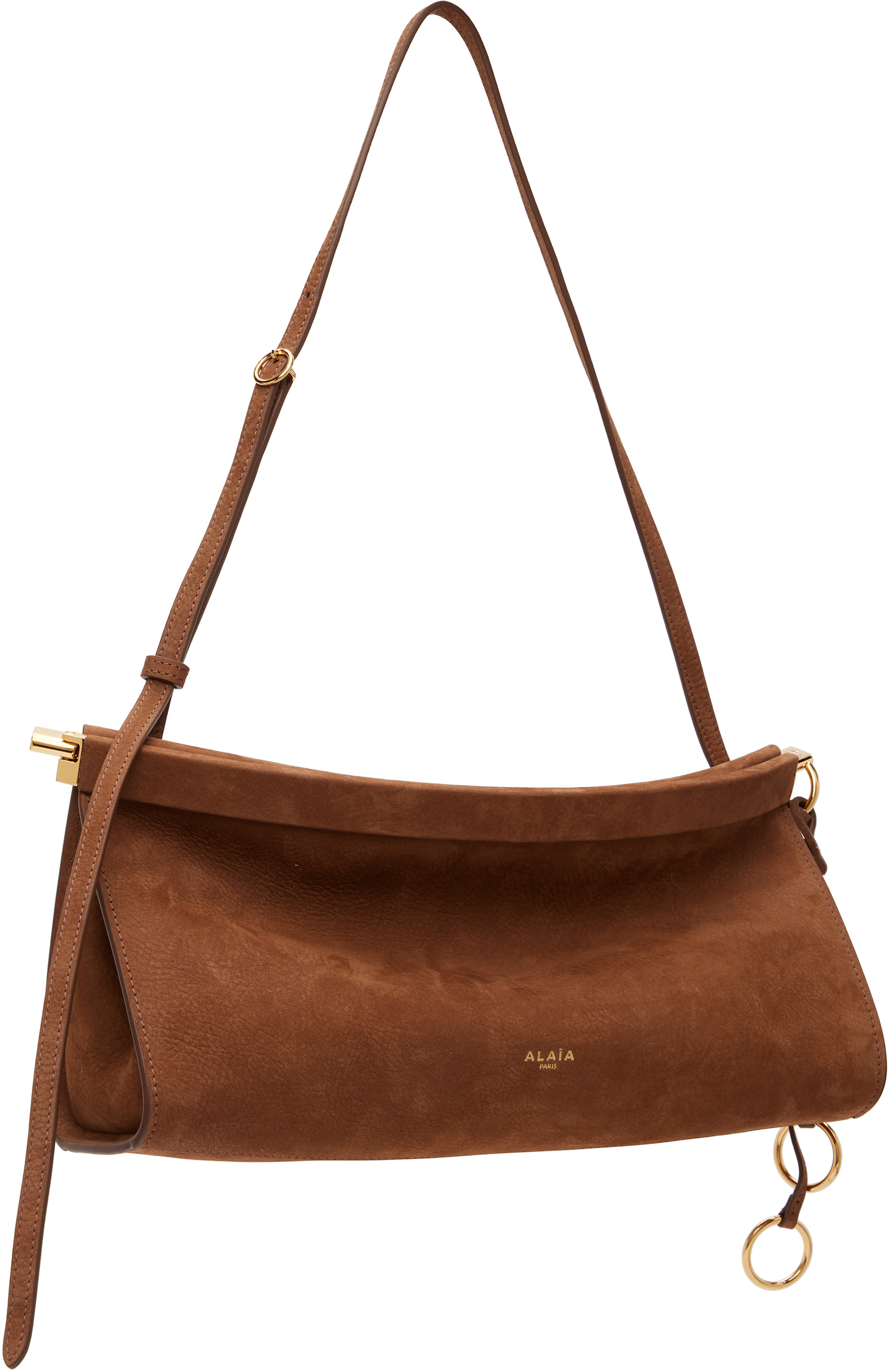 ALAÏA - Moyen sac horizontal 'Le Click' brun