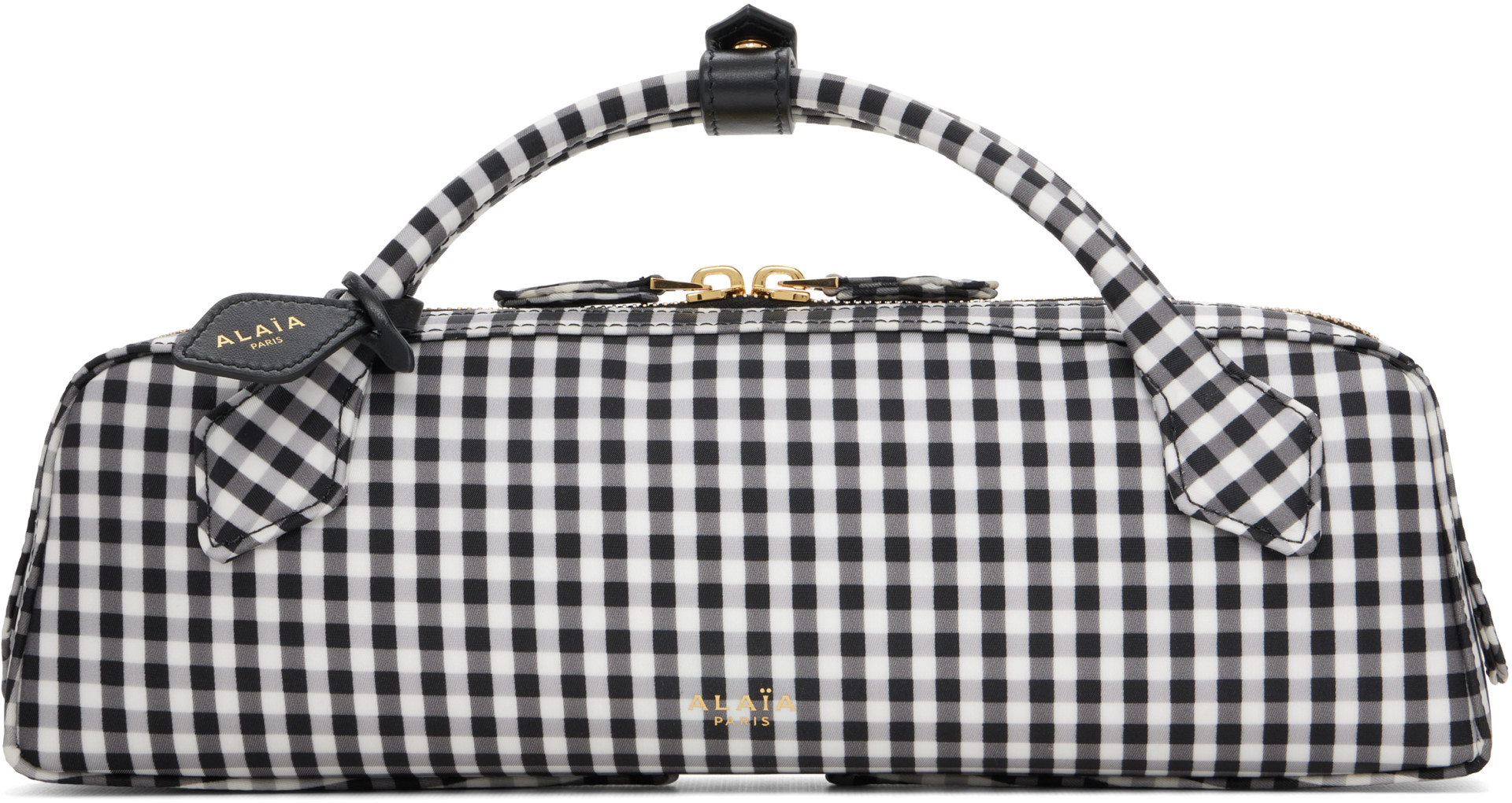 ALAÏA - Petite pochette Teckel noir et blanc