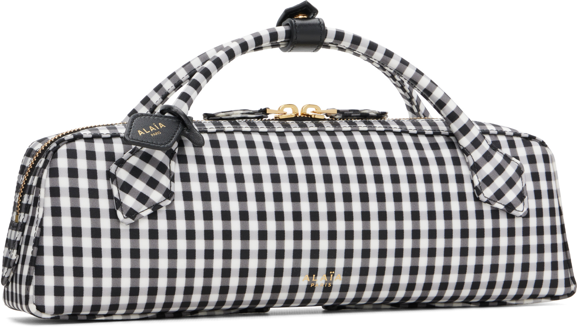 ALAÏA - Petite pochette Teckel noir et blanc