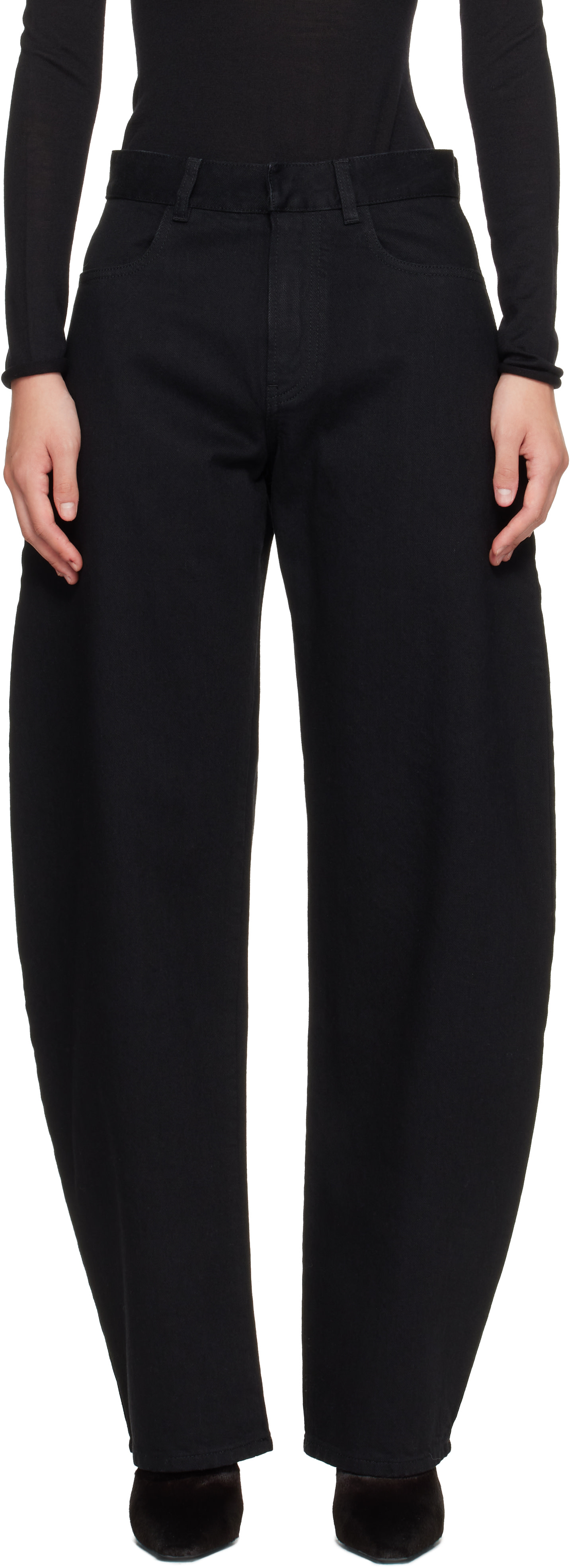 ALAÏA - Black Round Jeans