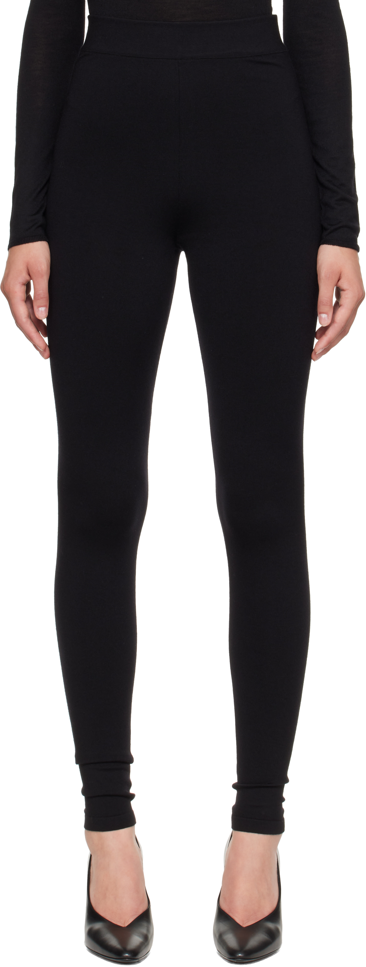 ALAÏA - Black Wool Leggings