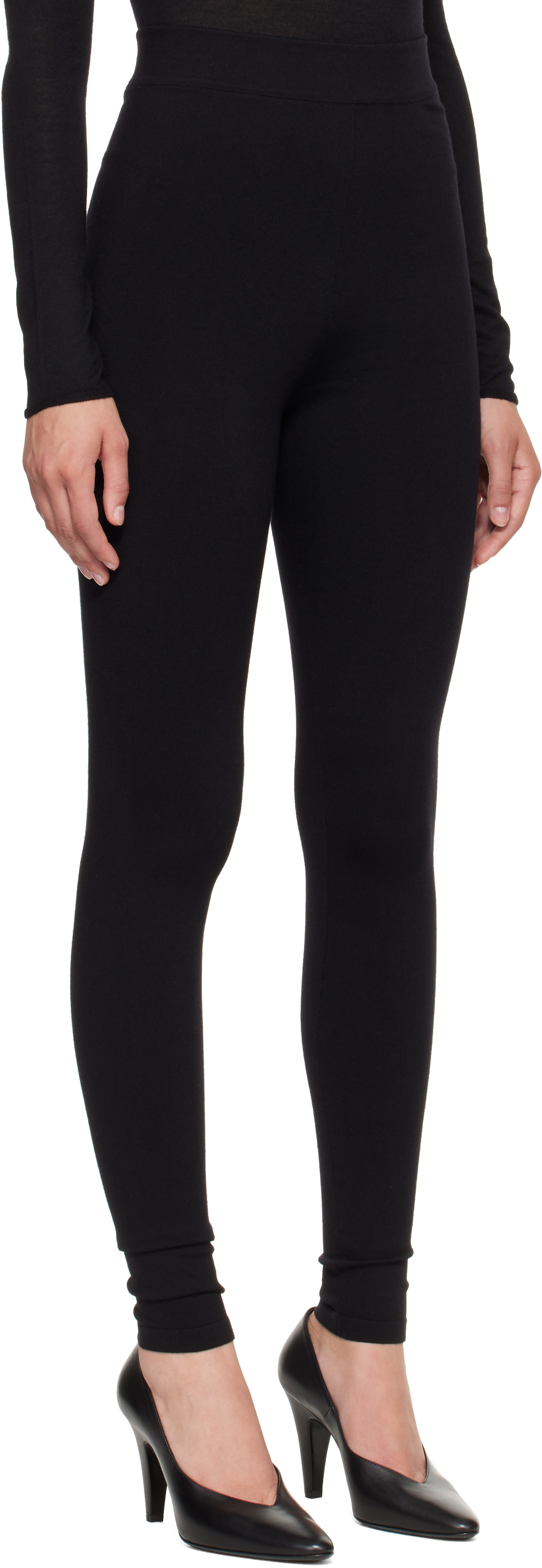 ALAÏA - Legging noir en laine