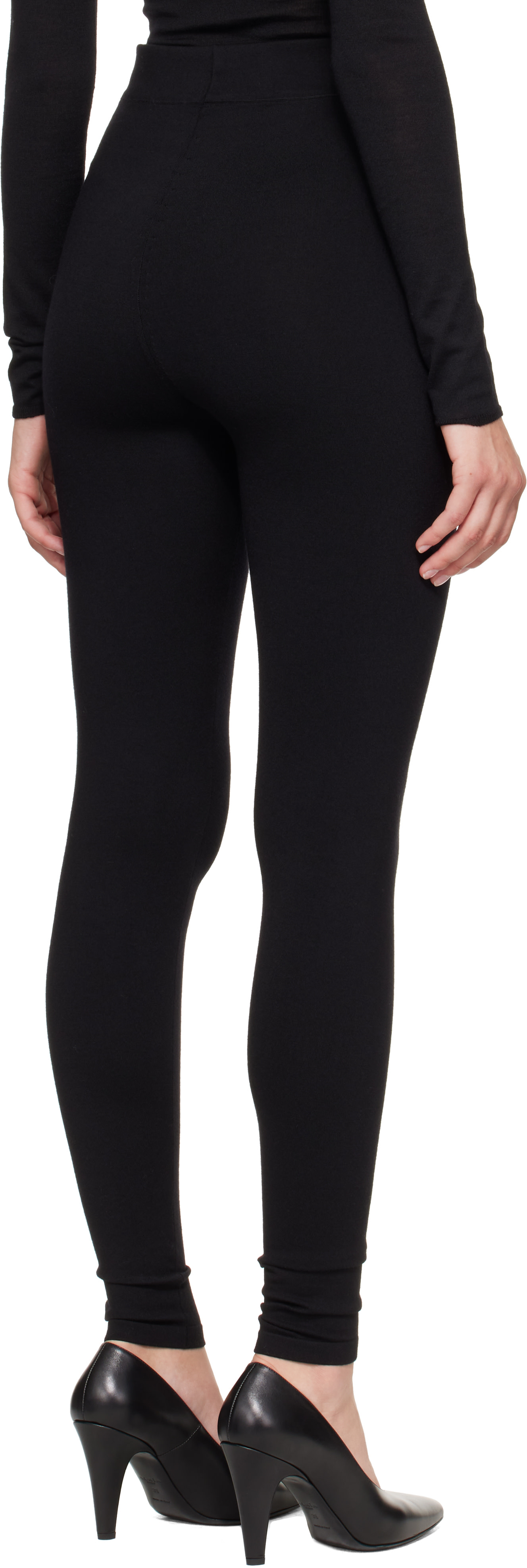ALAÏA - Black Wool Leggings
