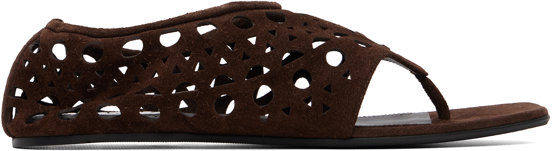 ALAÏA: Brown Vienne Thong Sandals | SSENSE