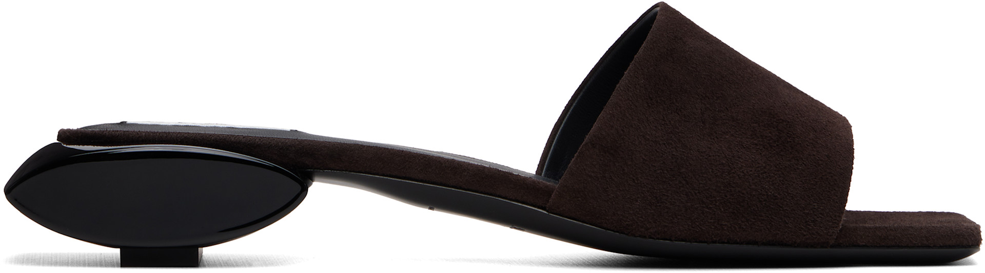 ALAÏA: Brown Ellipse Mule Sandals | SSENSE
