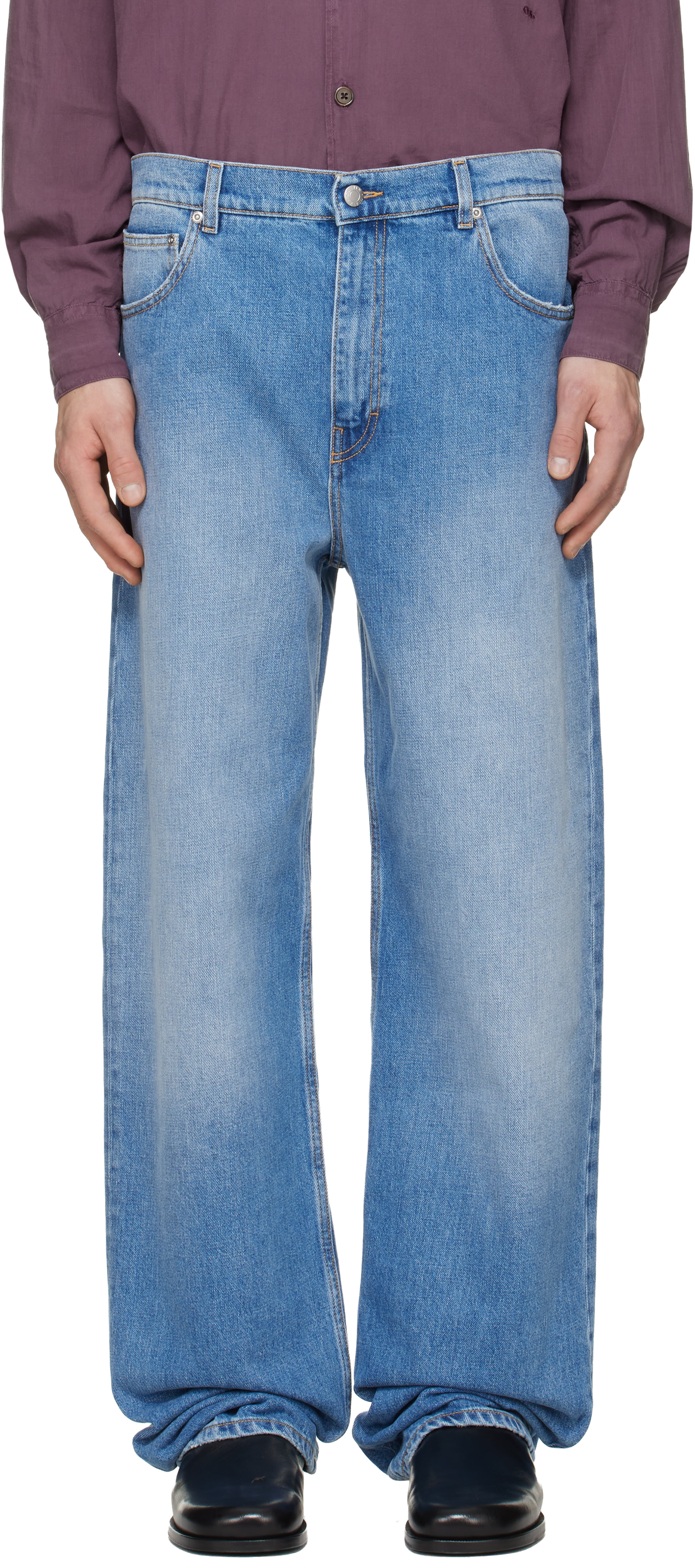 Calvin Klein Collection - Jean ample 05 bleu à taille basse