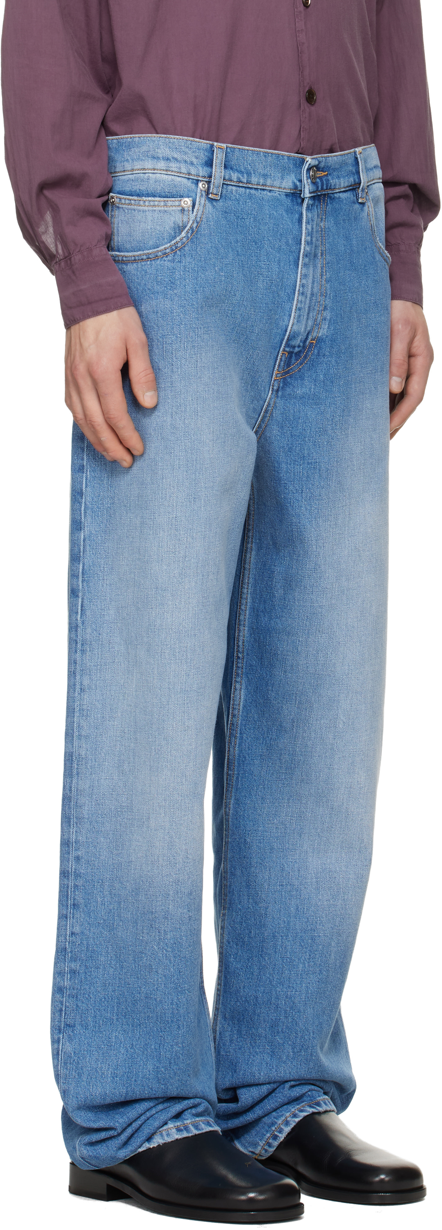 Calvin Klein Collection - Jean ample 05 bleu à taille basse
