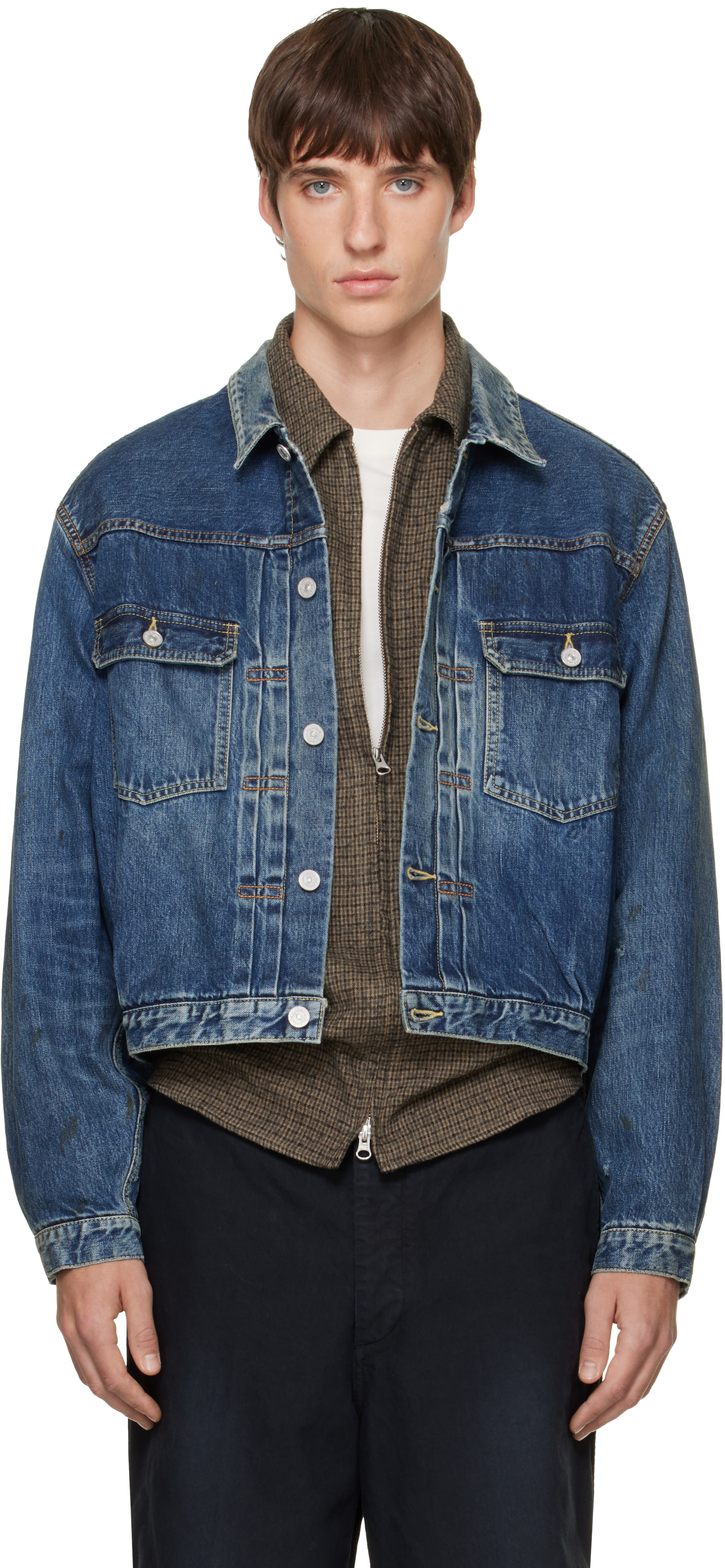 visvim - Blouson SS 101XX DMGD-1013 bleu