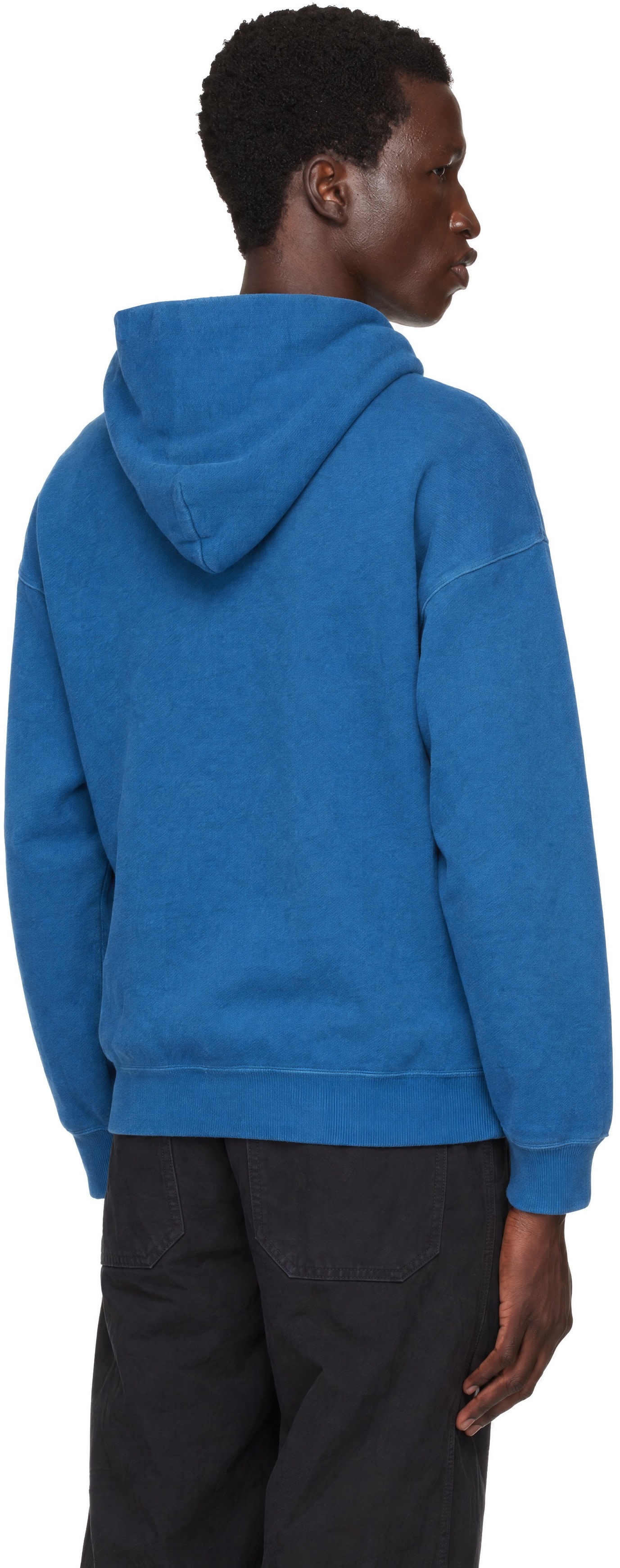 visvim - Pull à capuche surdimensionné et écourté bleu