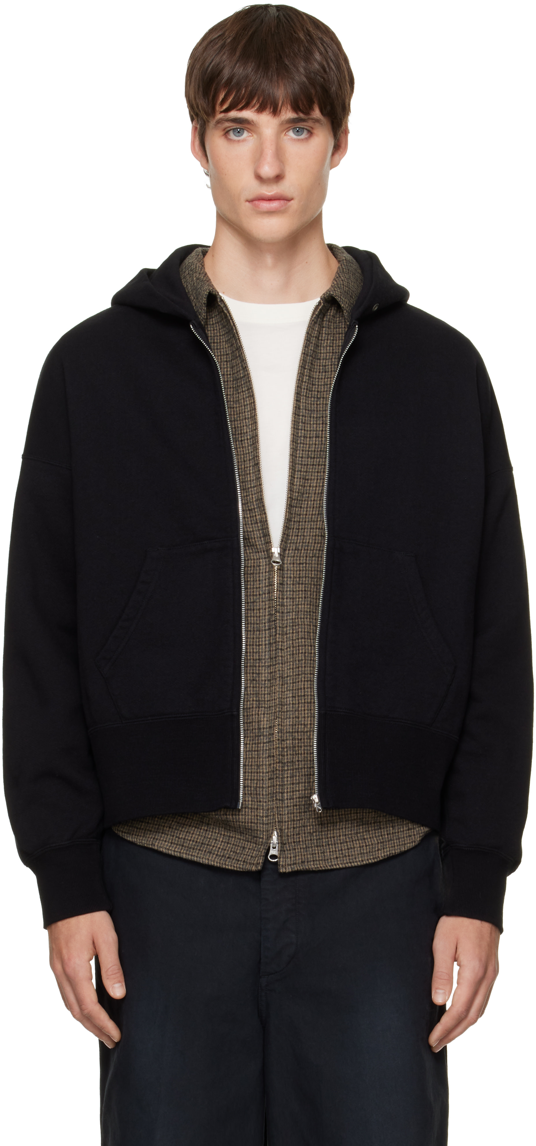 visvim - Pull à capuche Court noir