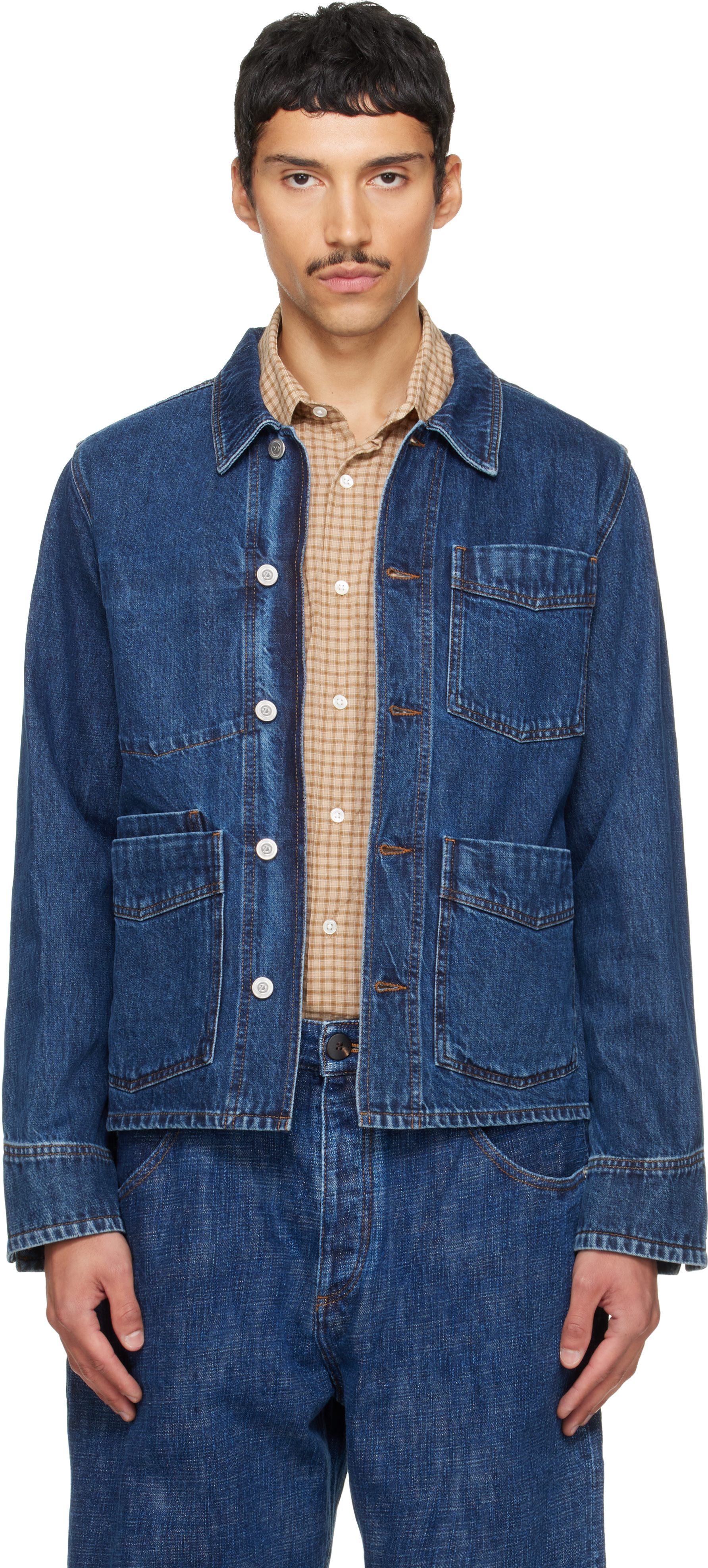 Drake's - Blue Work Denim Jacket