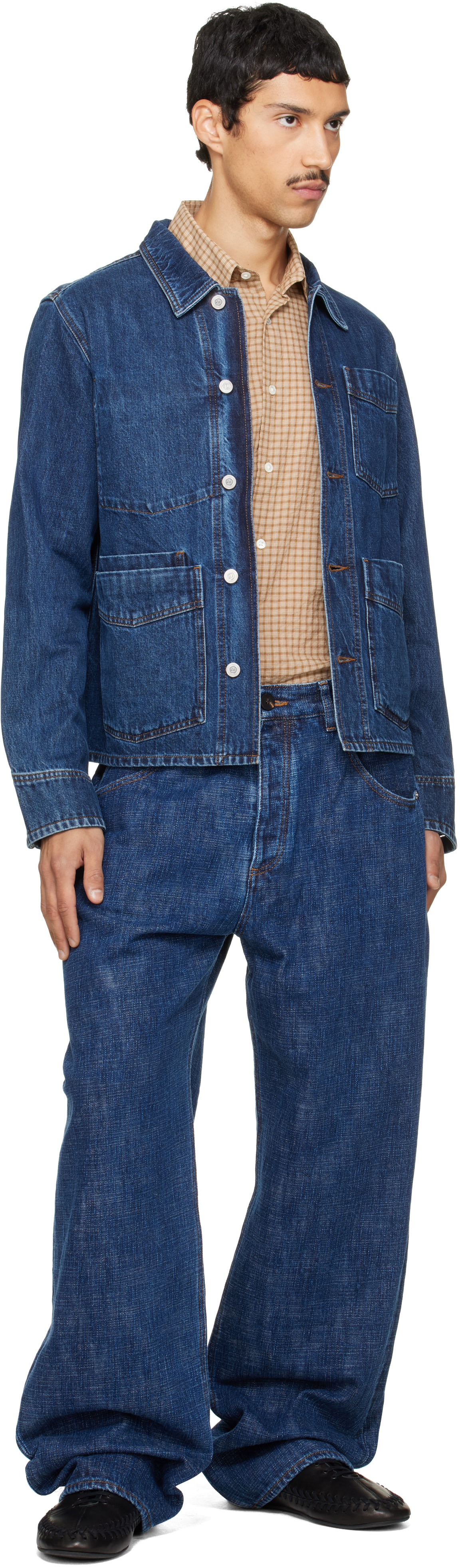 Drake's - Blue Work Denim Jacket