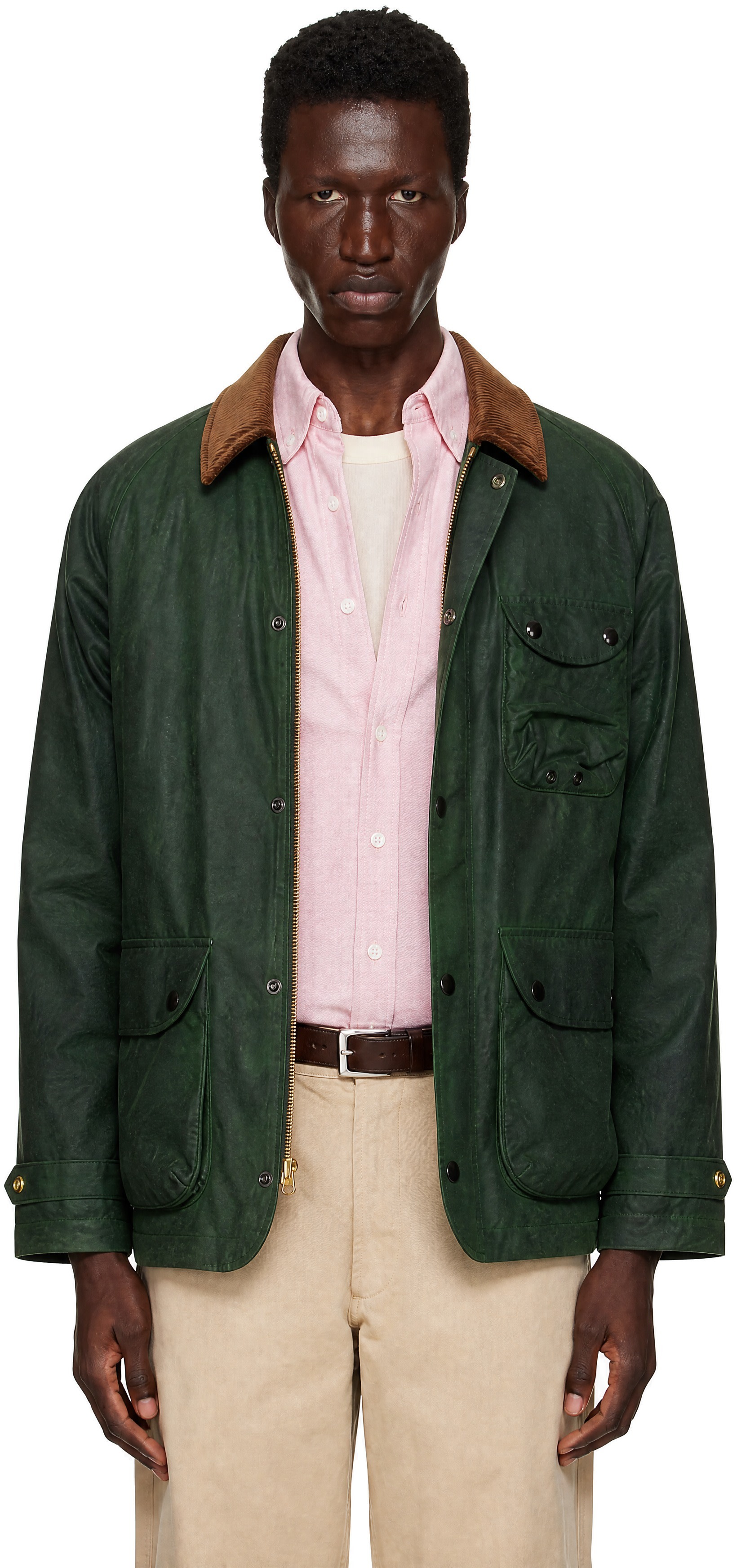 Drake's - Green Waxed Coverall Jacket