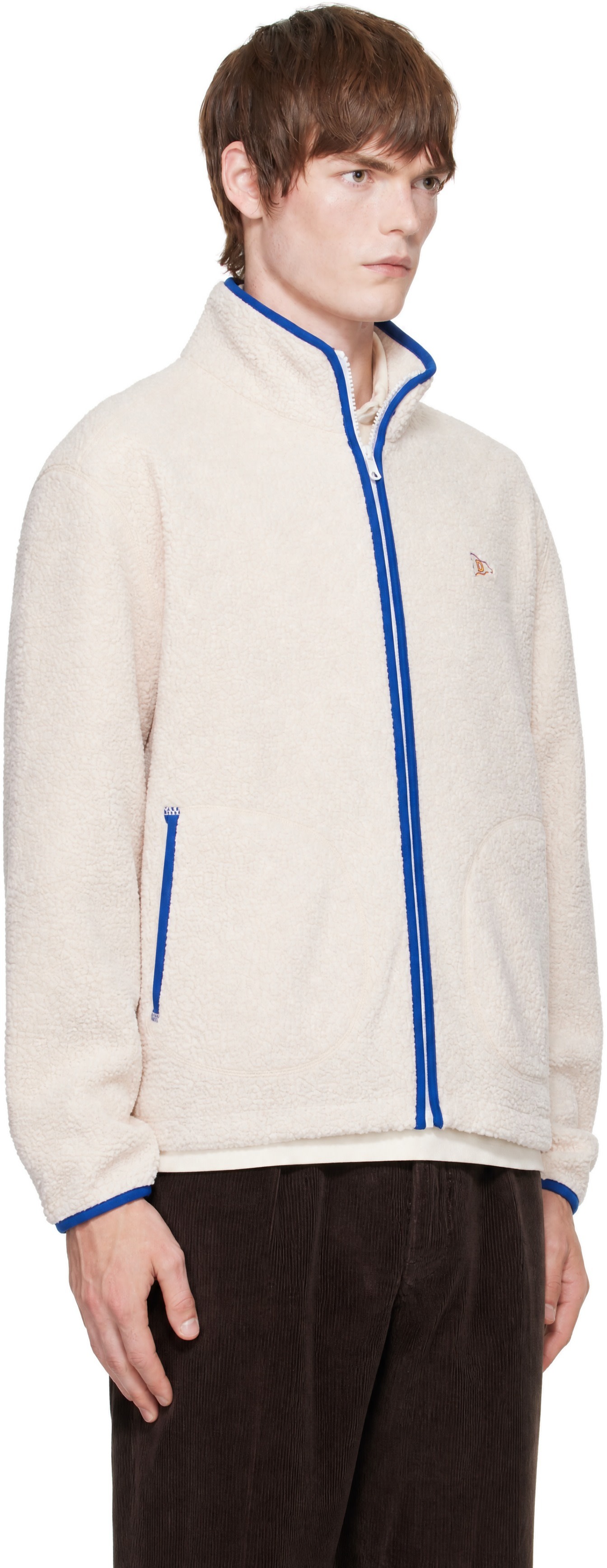Drake's - Off-White Boucle Wool Zip Fleece Jacket