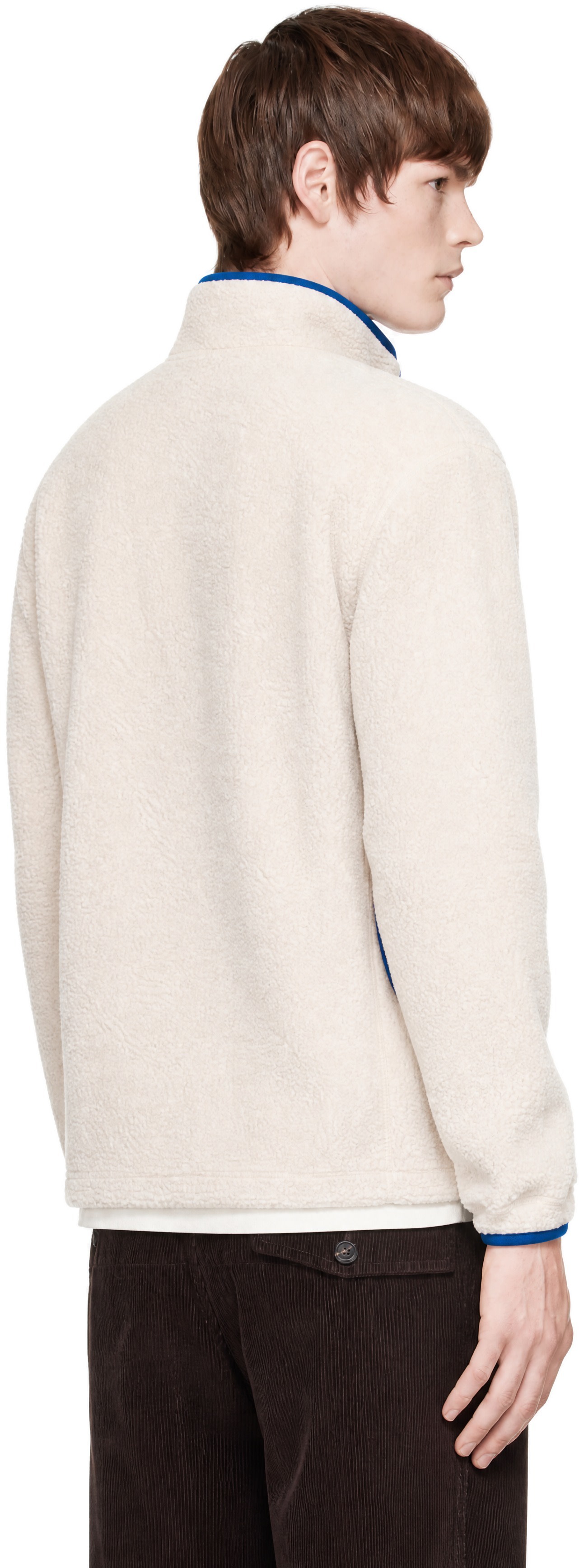 Drake's - Off-White Boucle Wool Zip Fleece Jacket