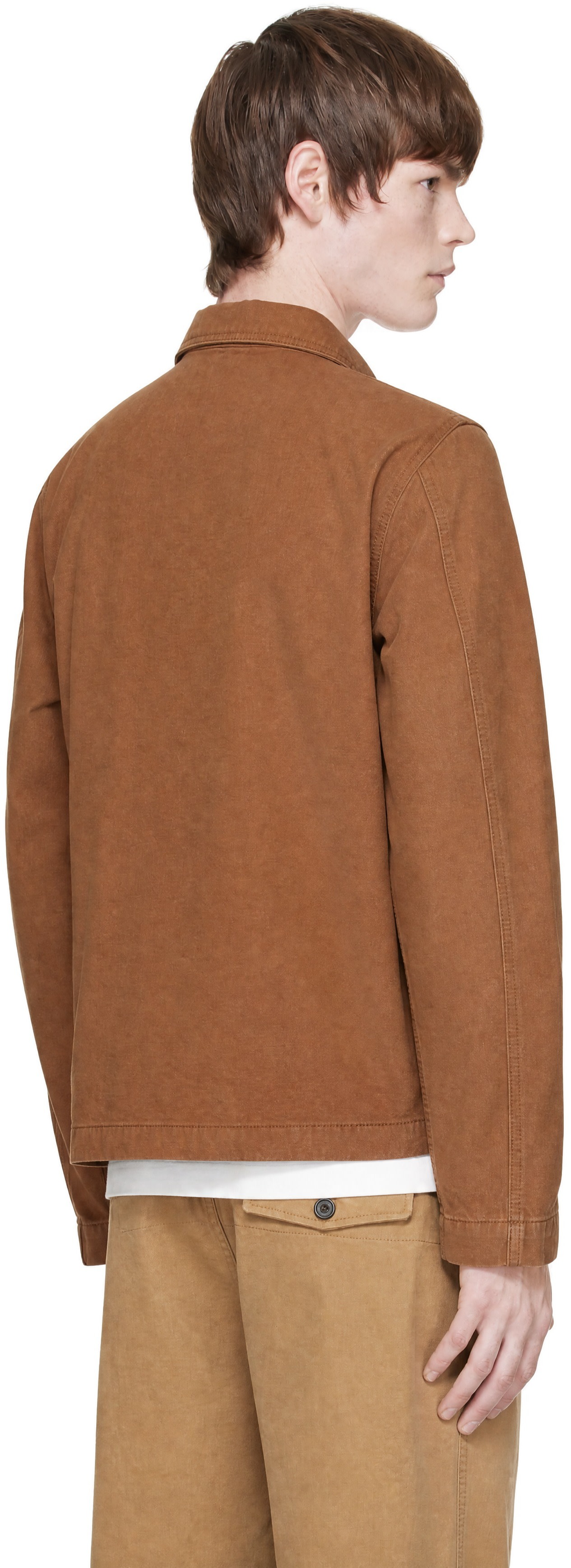 Drake's - Brown Canvas Mitred Chore Jacket