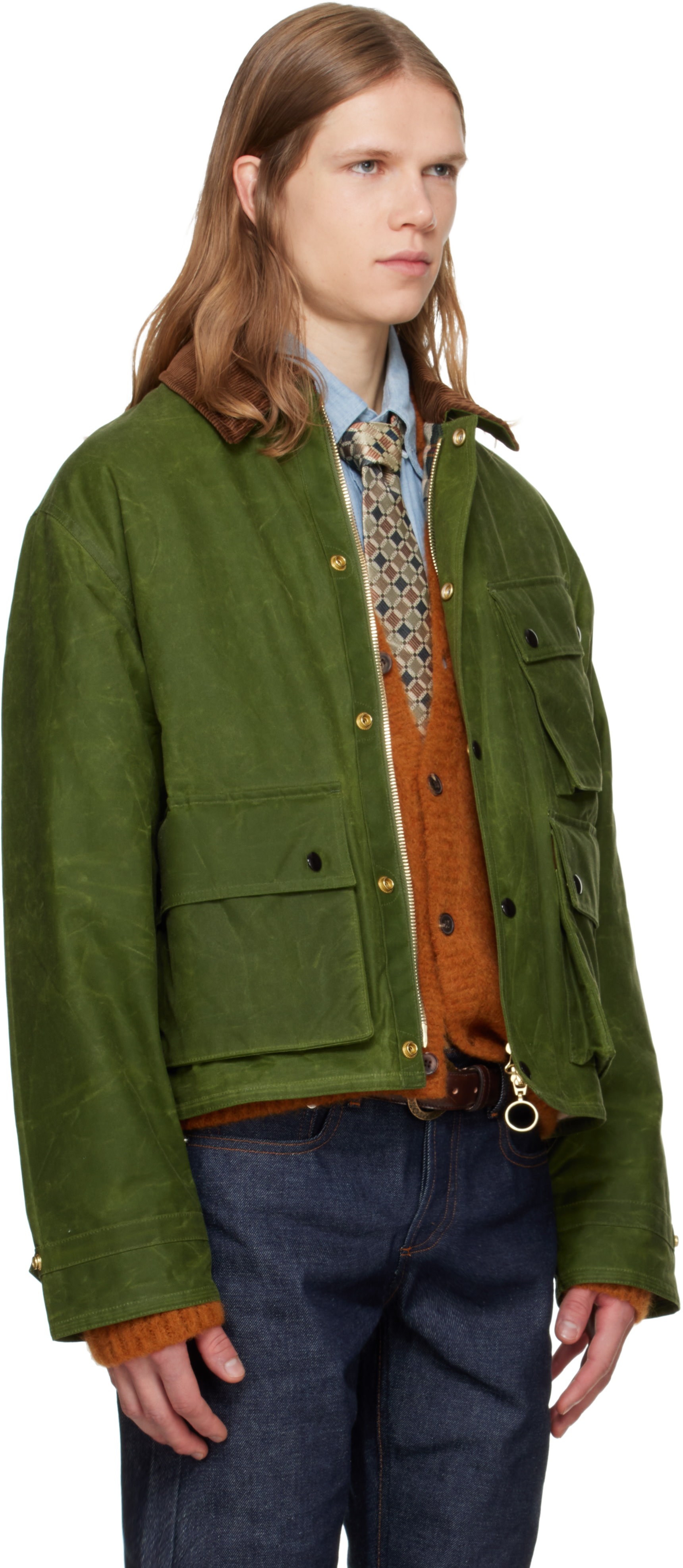 Drake's - Khaki Waxed Cotton Wader Jacket