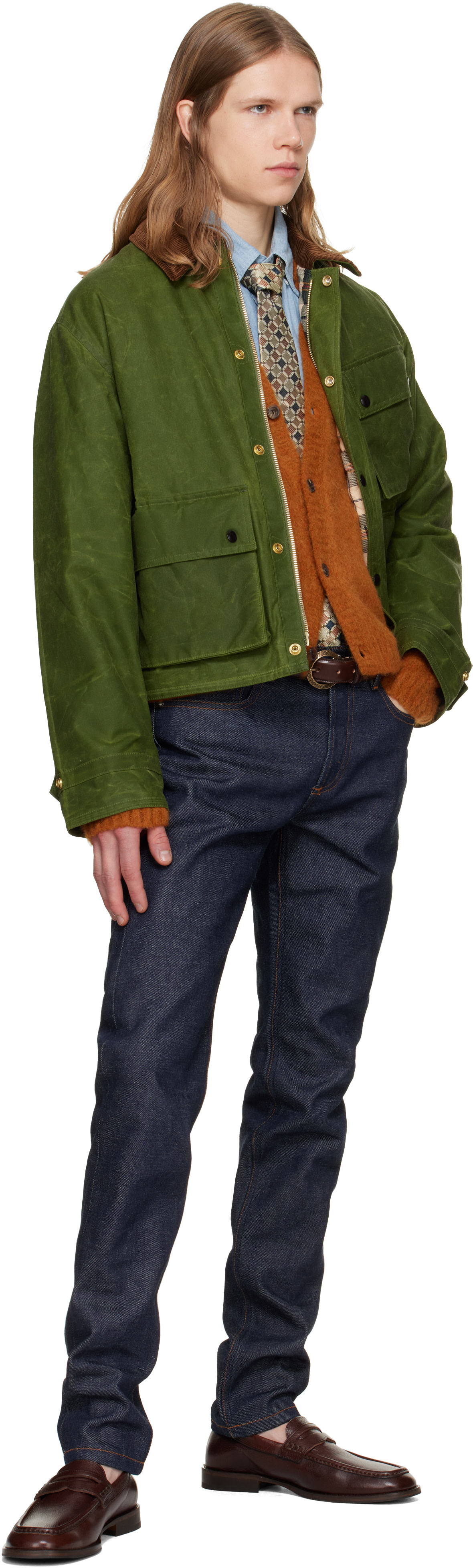 Drake's - Khaki Waxed Cotton Wader Jacket