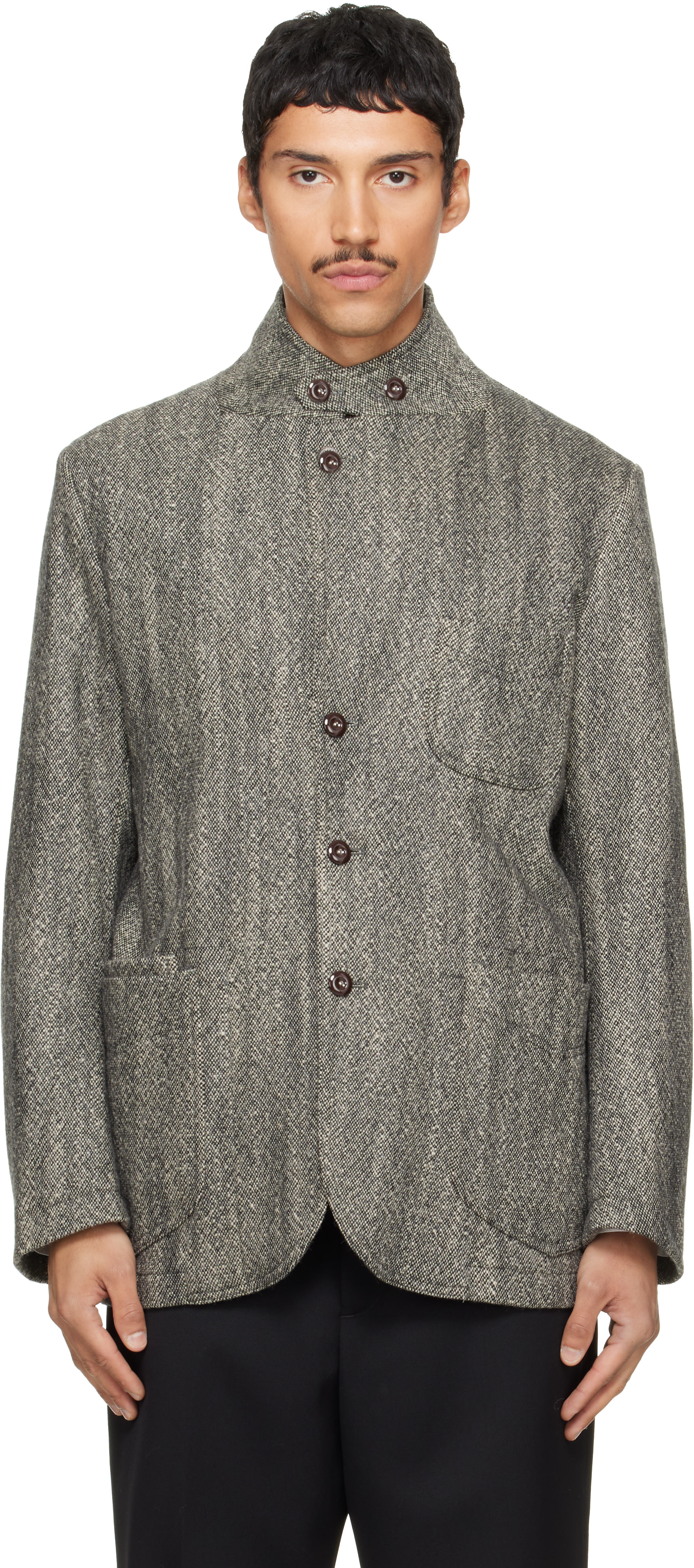 ジャケット・アウター ROWING BLAZERS Herringbone Tweed Gray Drake's: Gray Herringbone Tweed Mk. VII Games Blazer | SSENSE