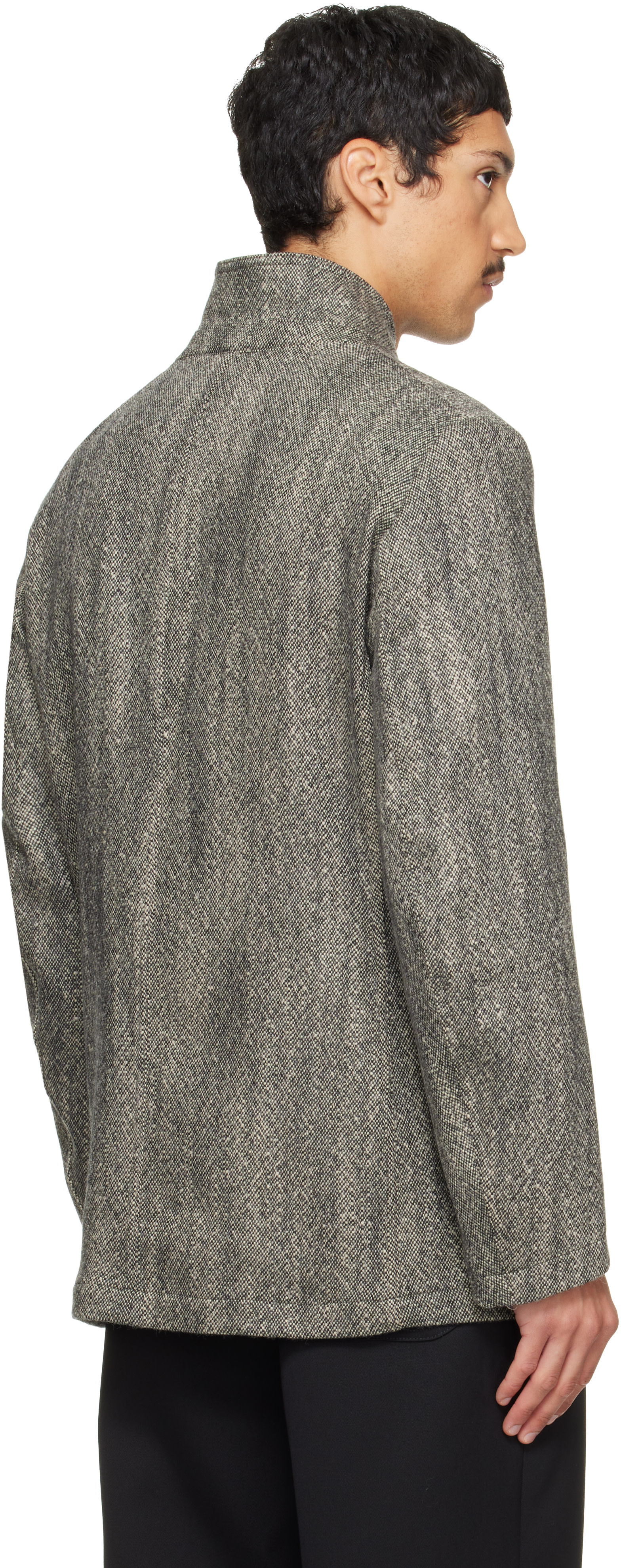 Drake's: Gray Herringbone Tweed Mk. VII Games Blazer | SSENSE