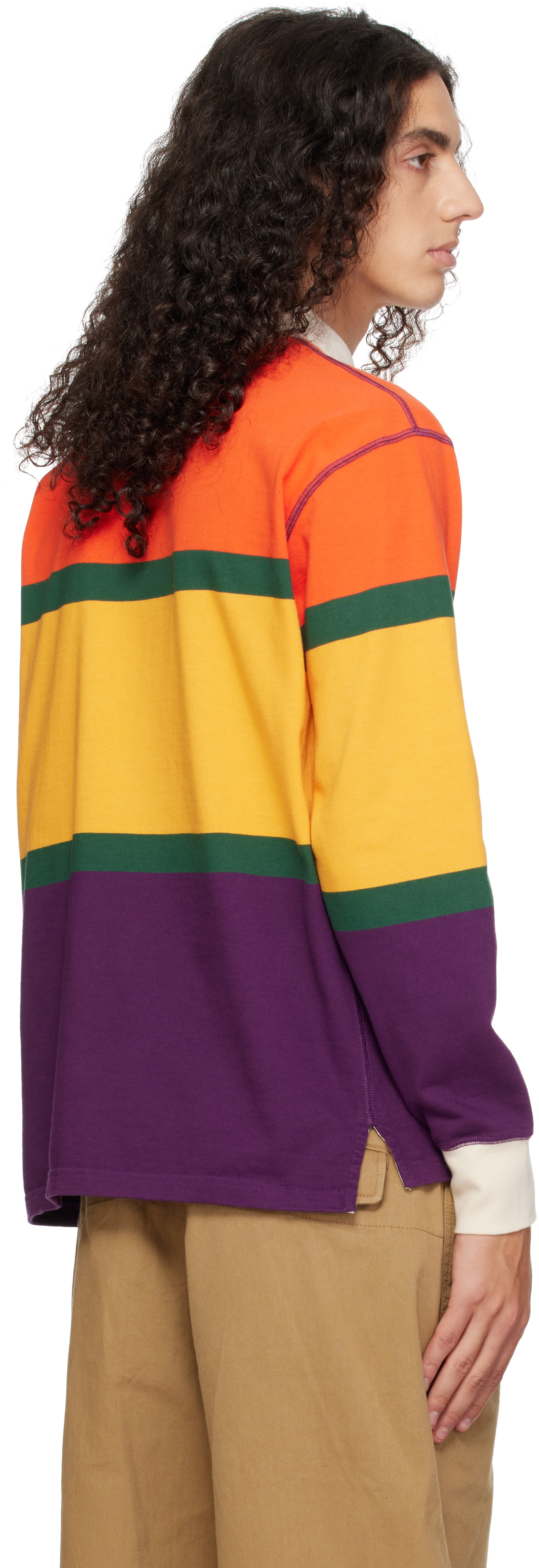 Drake's - Multicolor Multi Stripe Cotton Rugby Polo