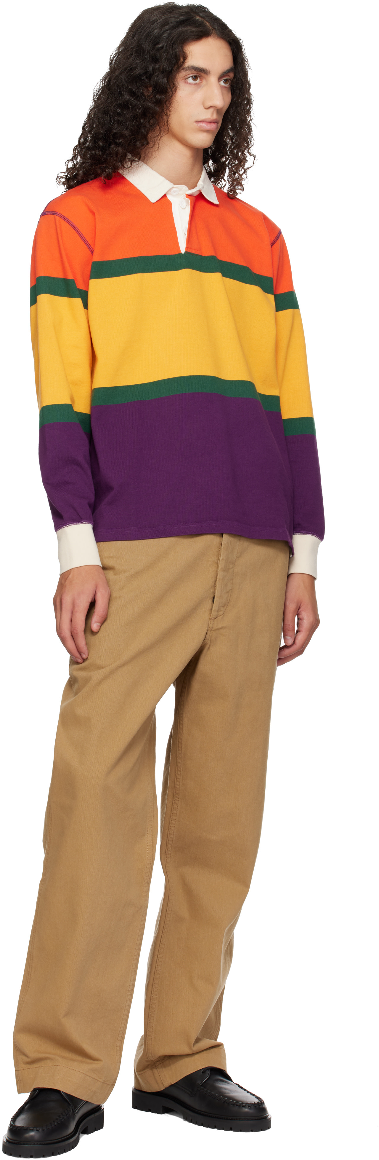 Drake's - Multicolor Multi Stripe Cotton Rugby Polo